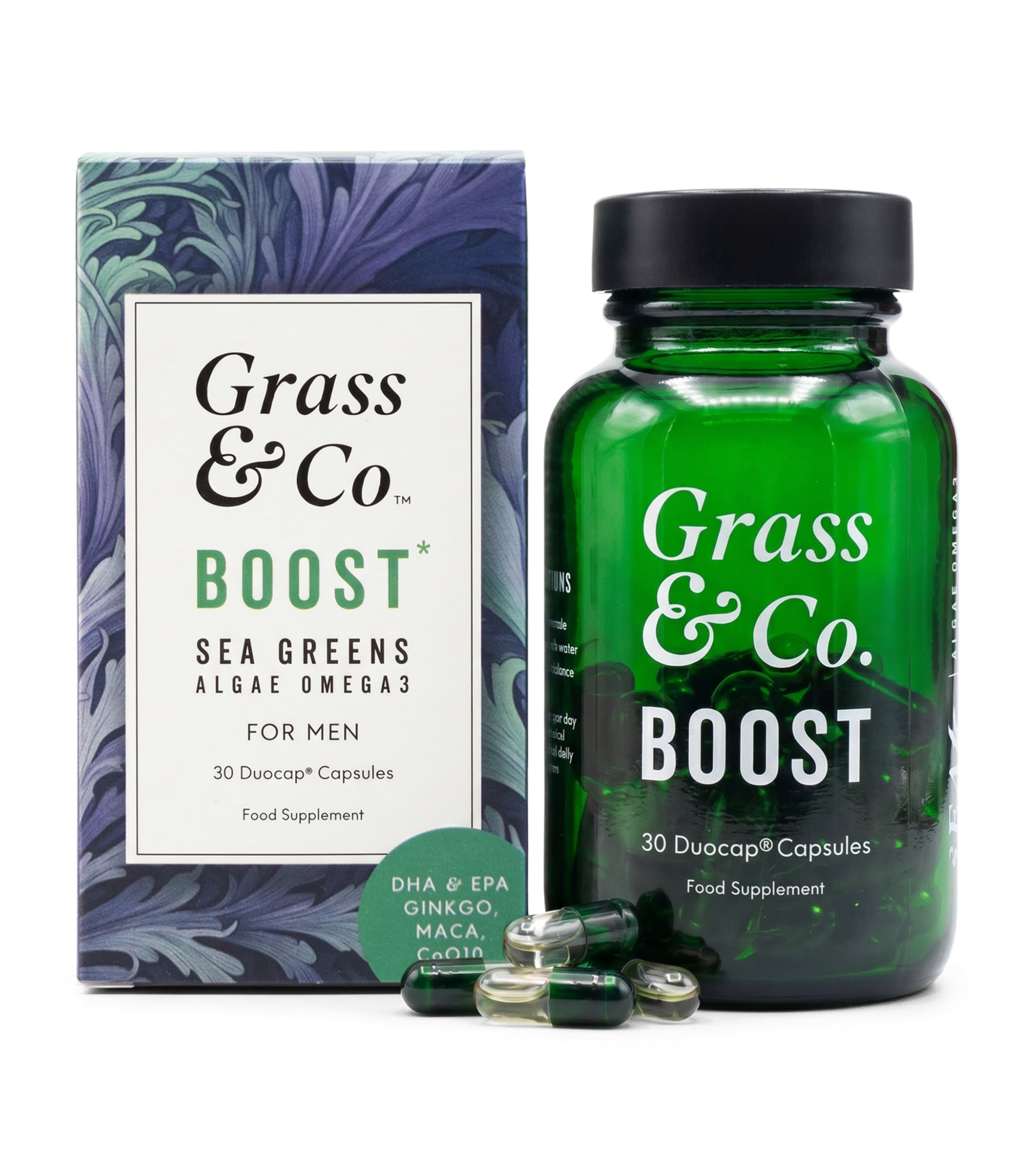 Grass & Co. BOOST Vegan Omega Duo Cap for Men (30 Capsules) Image 1