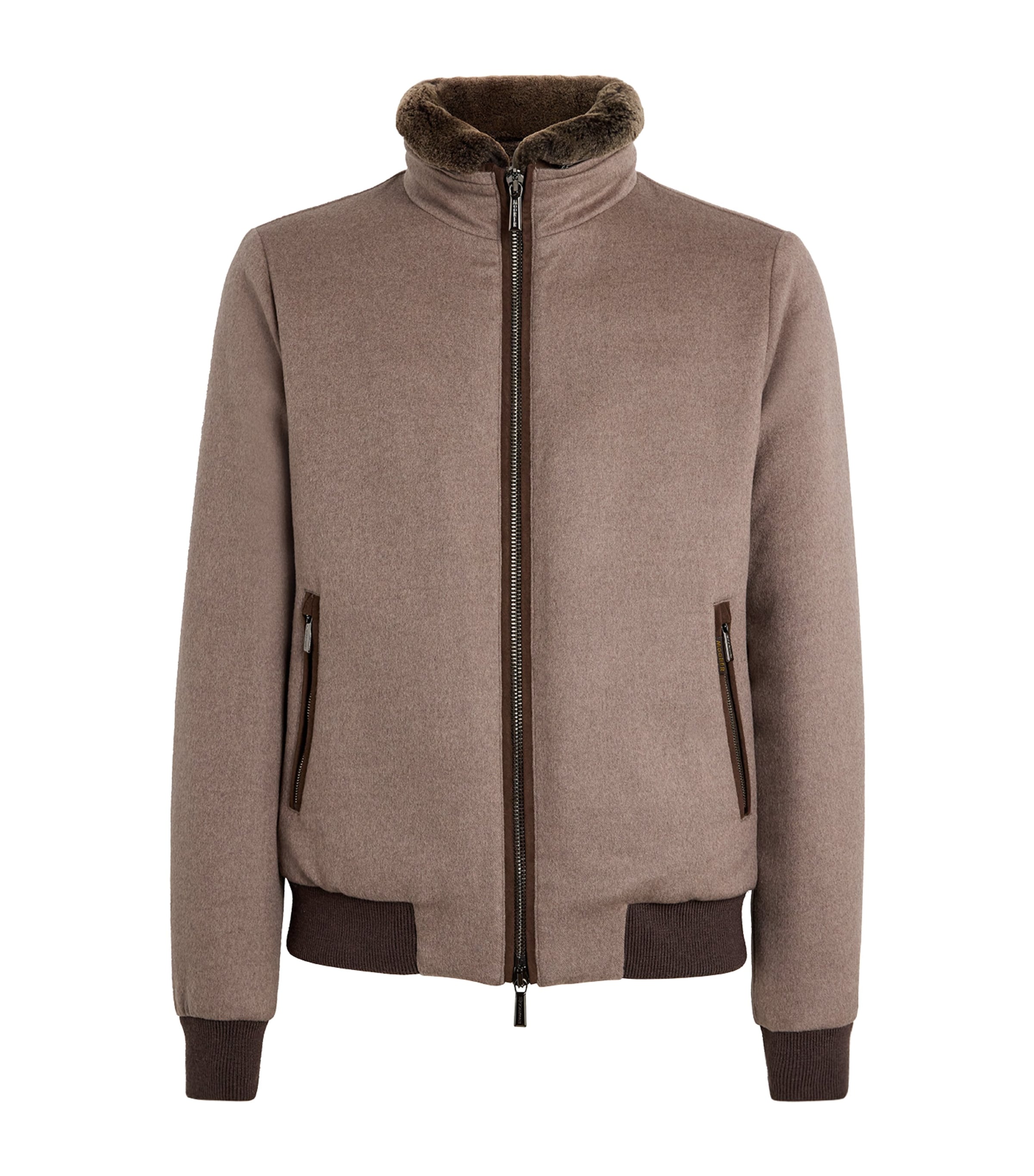 Shop Moorer Wool Padded Jacket In Brown