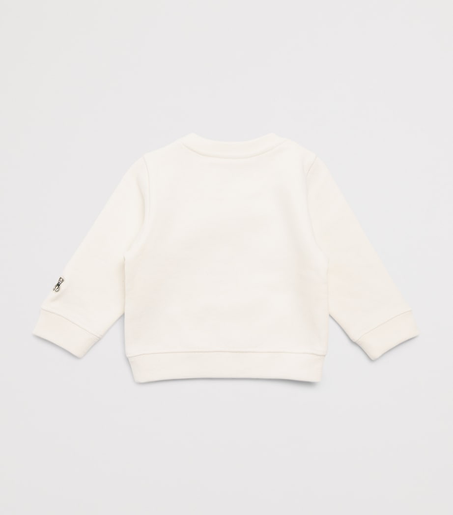 Harrods Cotton Logo Sweatshirt (0-18 Months) Ivory Image 2