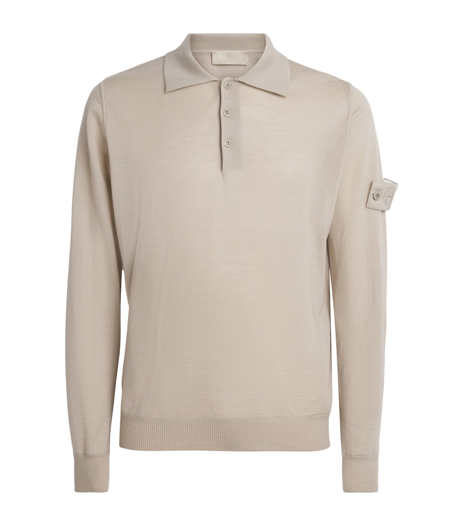 Stone Island Mens Virgin Wool Ghost Polo Sweater Image 1