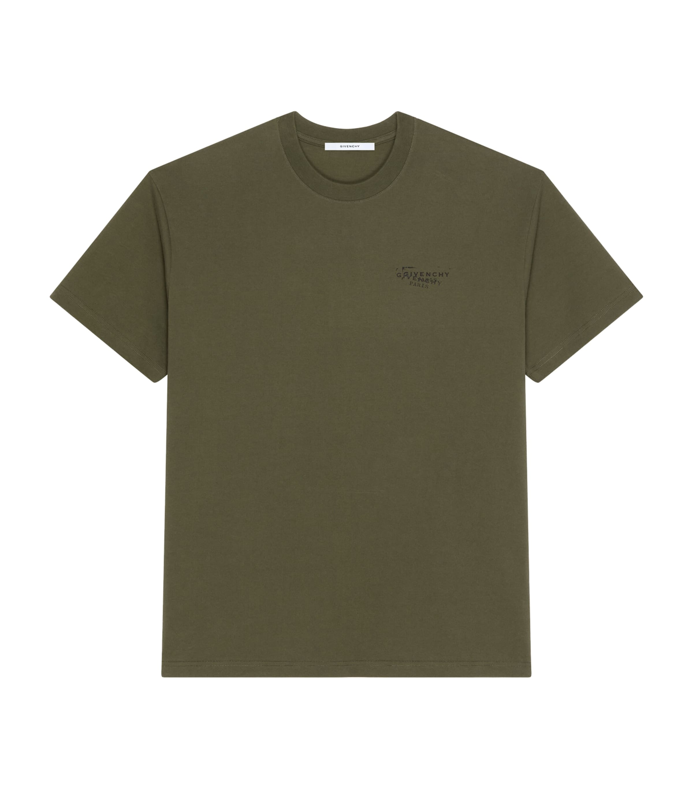 Cotton Stamp Print T-Shirt KHAKI Image 1
