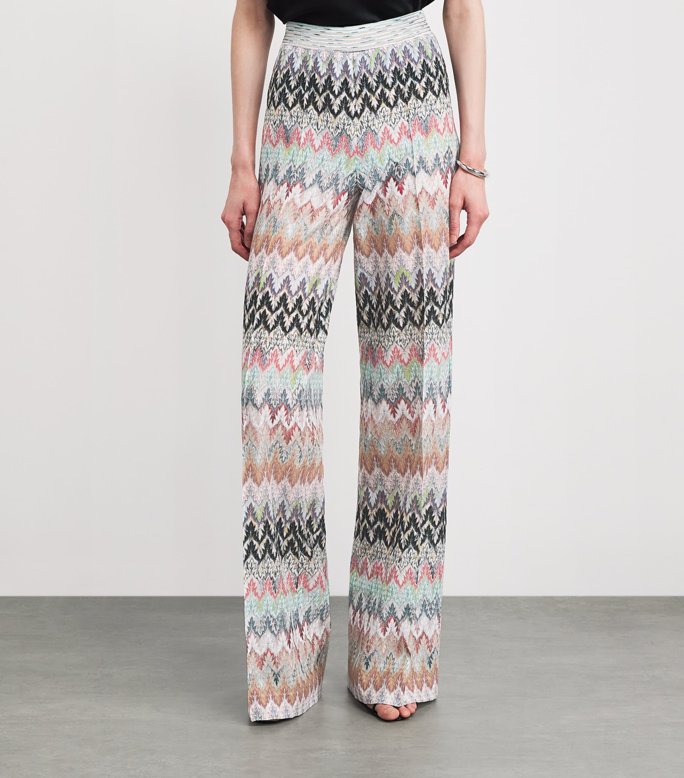 Zigzag Wide-Leg Trousers SM9Y4 WHT/PINK/BLUE Image 3