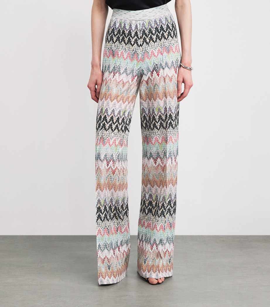 Zigzag Wide-Leg Trousers SM9Y4 WHT/PINK/BLUE Image 3