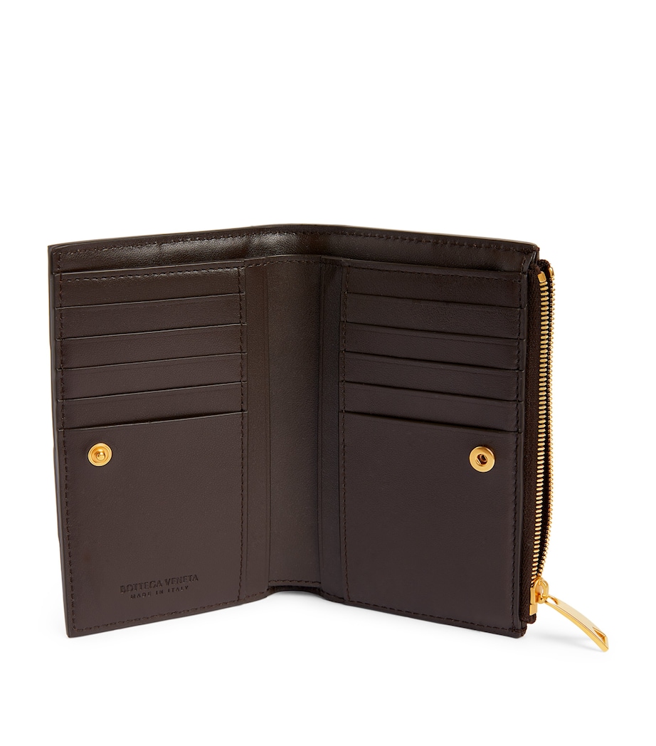 Bottega Veneta Leather Intrecciato Bifold Wallet Fondant Gold Image 2