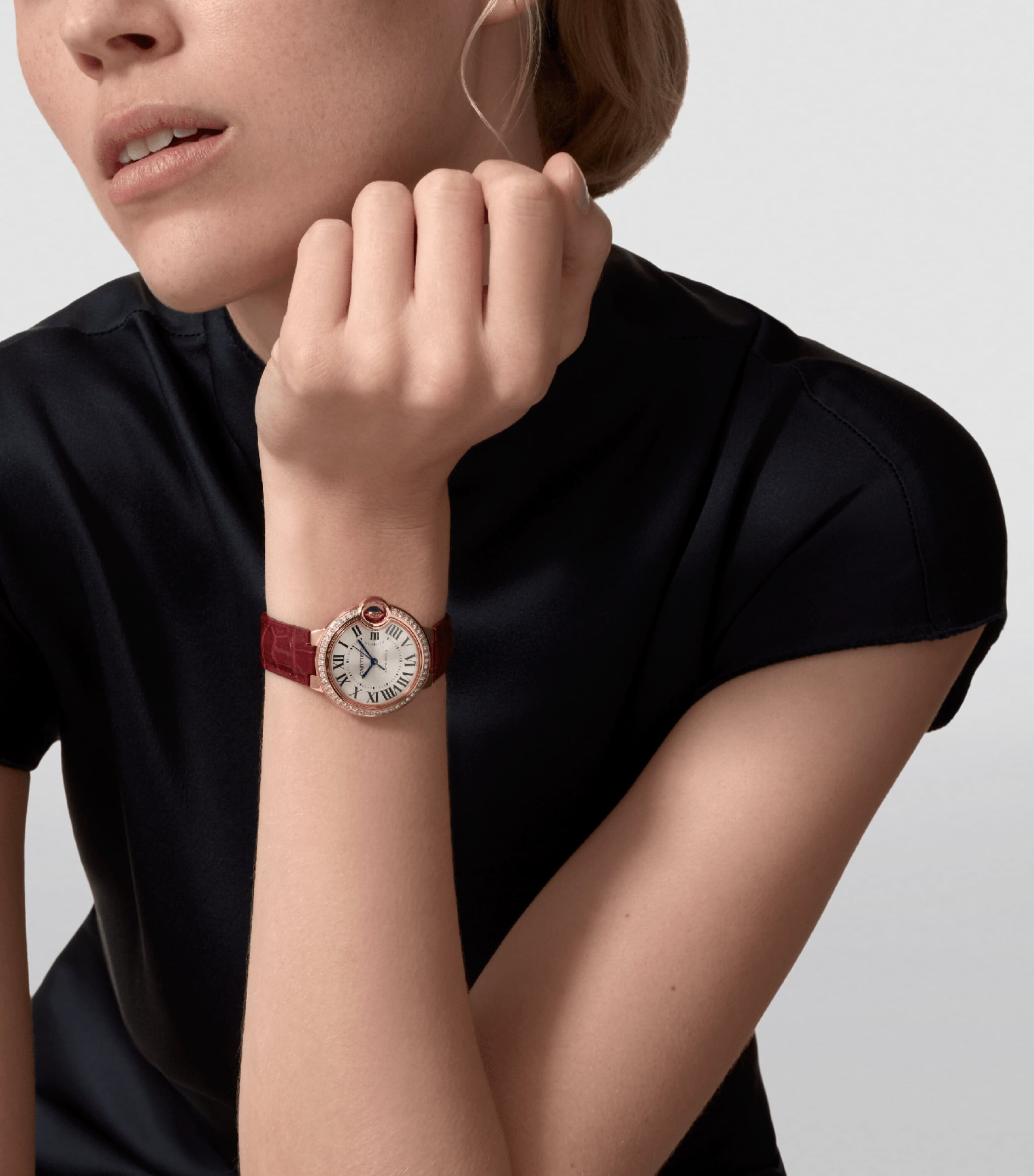 Rose Gold and Diamond Ballon Bleu de Cartier Watch 33mm GREY Image 9