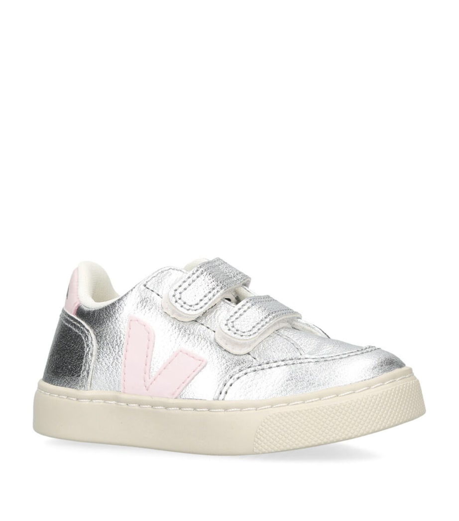 Leather V-12 Velcro Sneakers SILVER Image 3