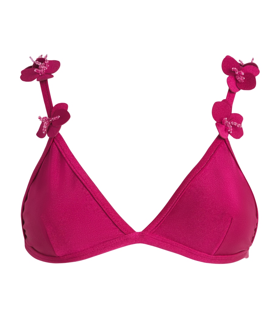PatBO Womens Floral Triangle Bikini Top Magenta Image 1