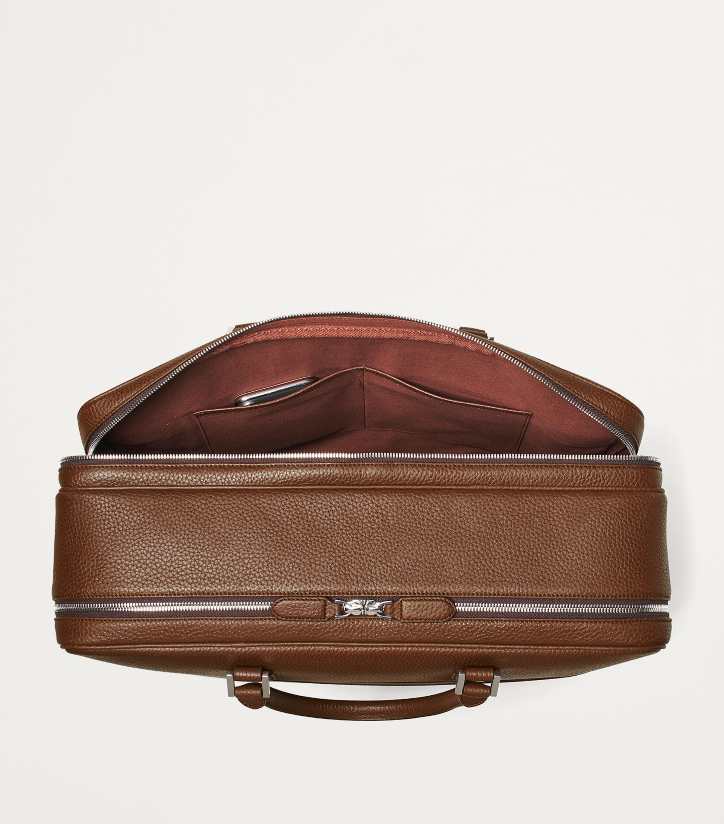 Leather 48 Hour Mount Street Travel Bag TOBACCO Image 7