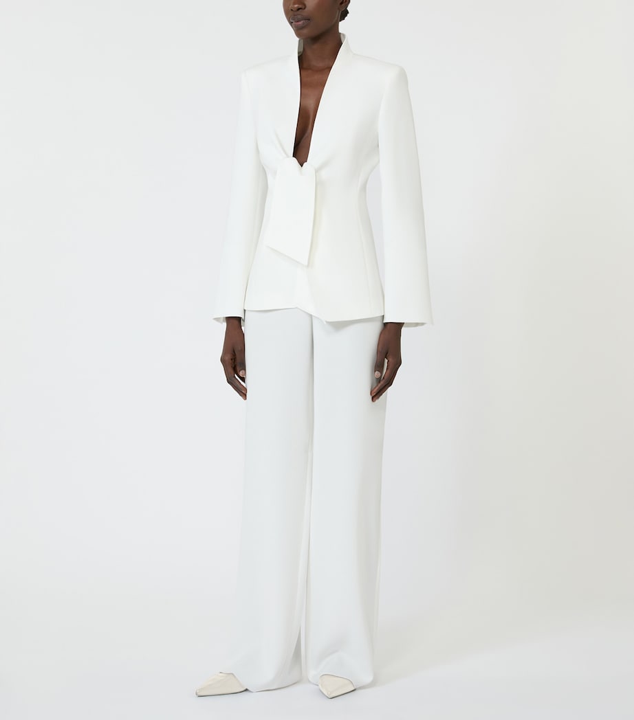 Max Mara Womens Sash-Tie Blazer White Image 2