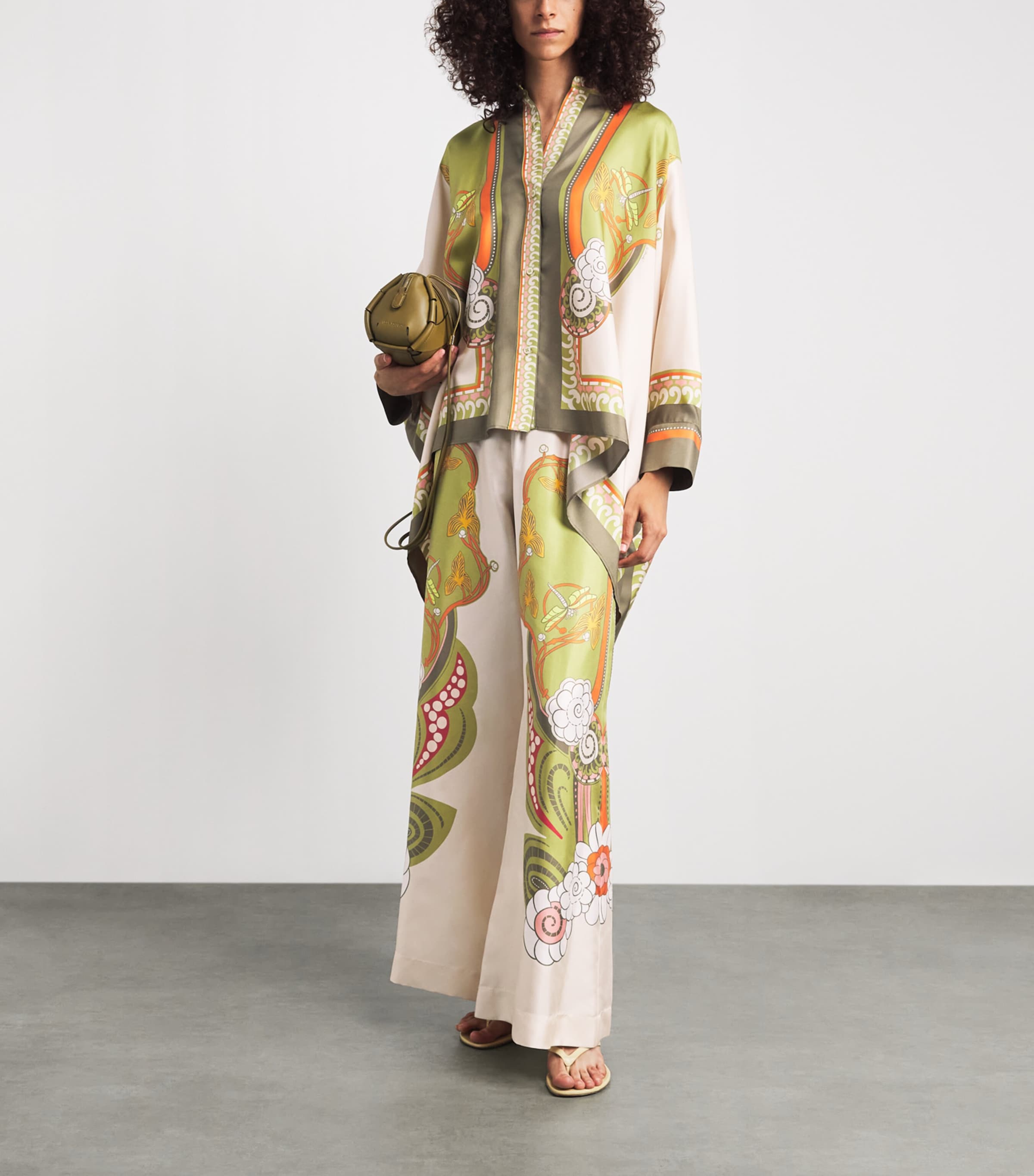 La Doublej Womens Silk Printed Foulard Shirt Ambrosia Placee Image 2