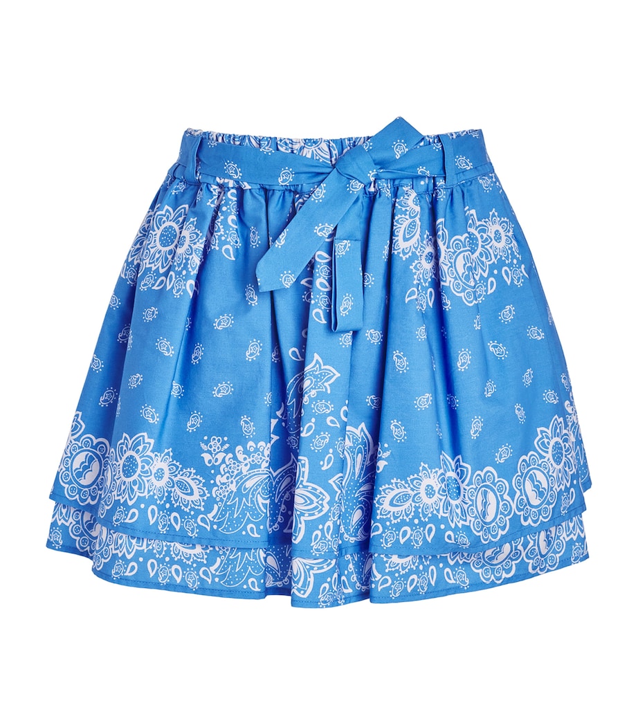 Maje Womens Paisley Print Mini Skirt Sky Blue Bandana Image 1