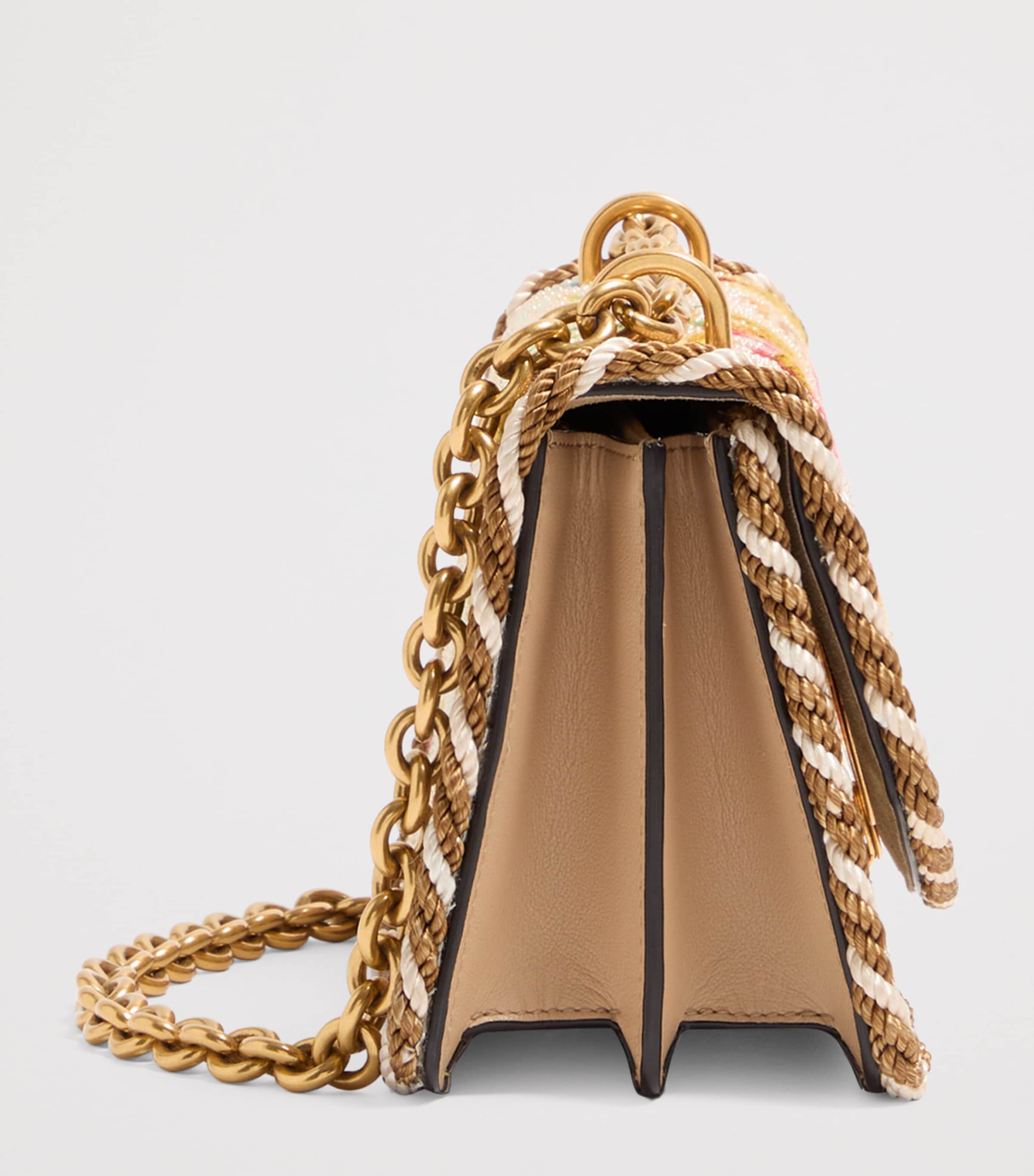 Small Silk Embellished Vain Shoulder Bag B9F Image 5