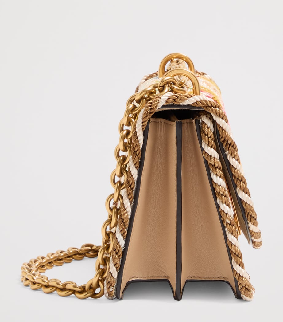 Small Silk Embellished Vain Shoulder Bag B9F Image 5