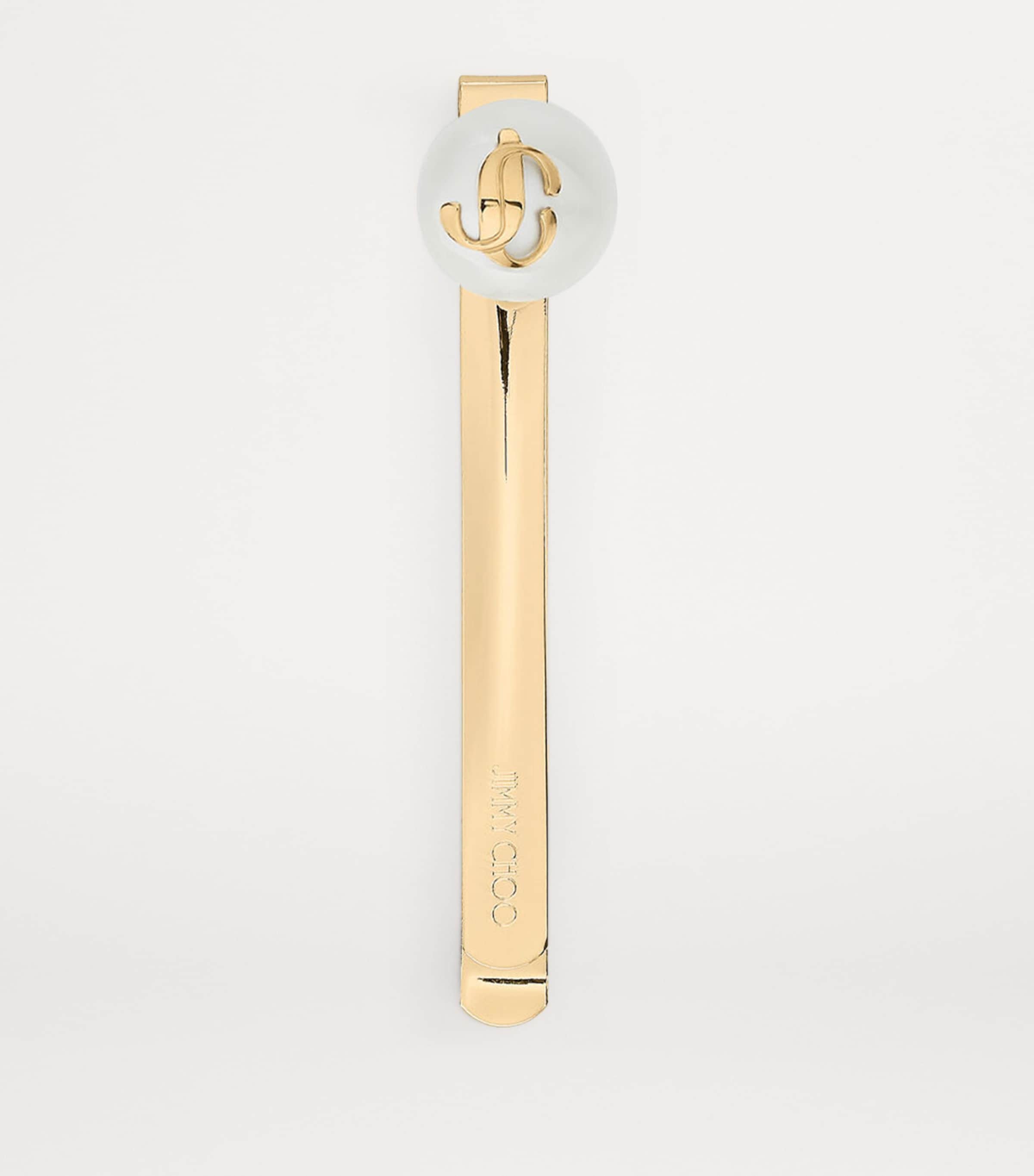 JC Monogram Hair Slide WHITE/GOLD Image 2