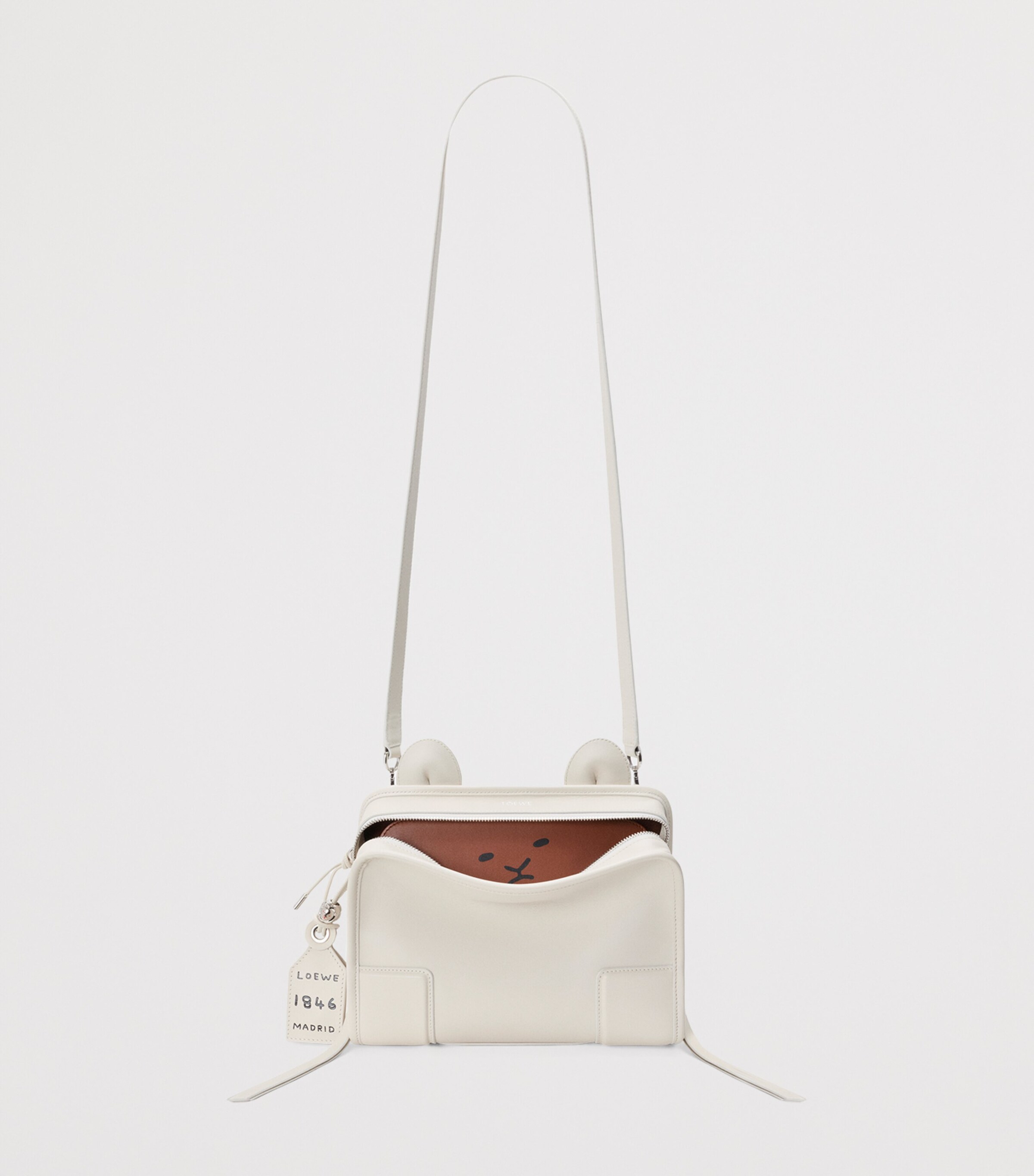 LOEWE White Small Leather Amazona 180 Top-Handle Bag | Harrods US