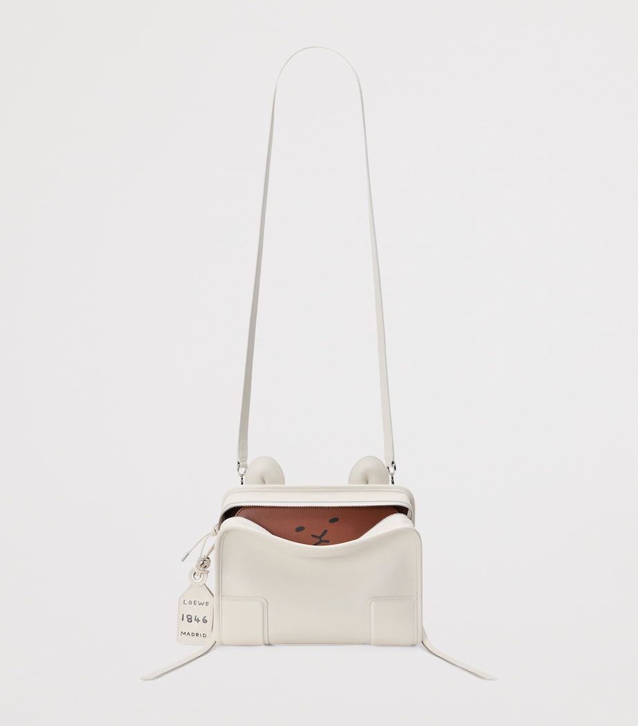 LOEWE Small Leather Amazona 180 Top-Handle Bag Soft White Image 9