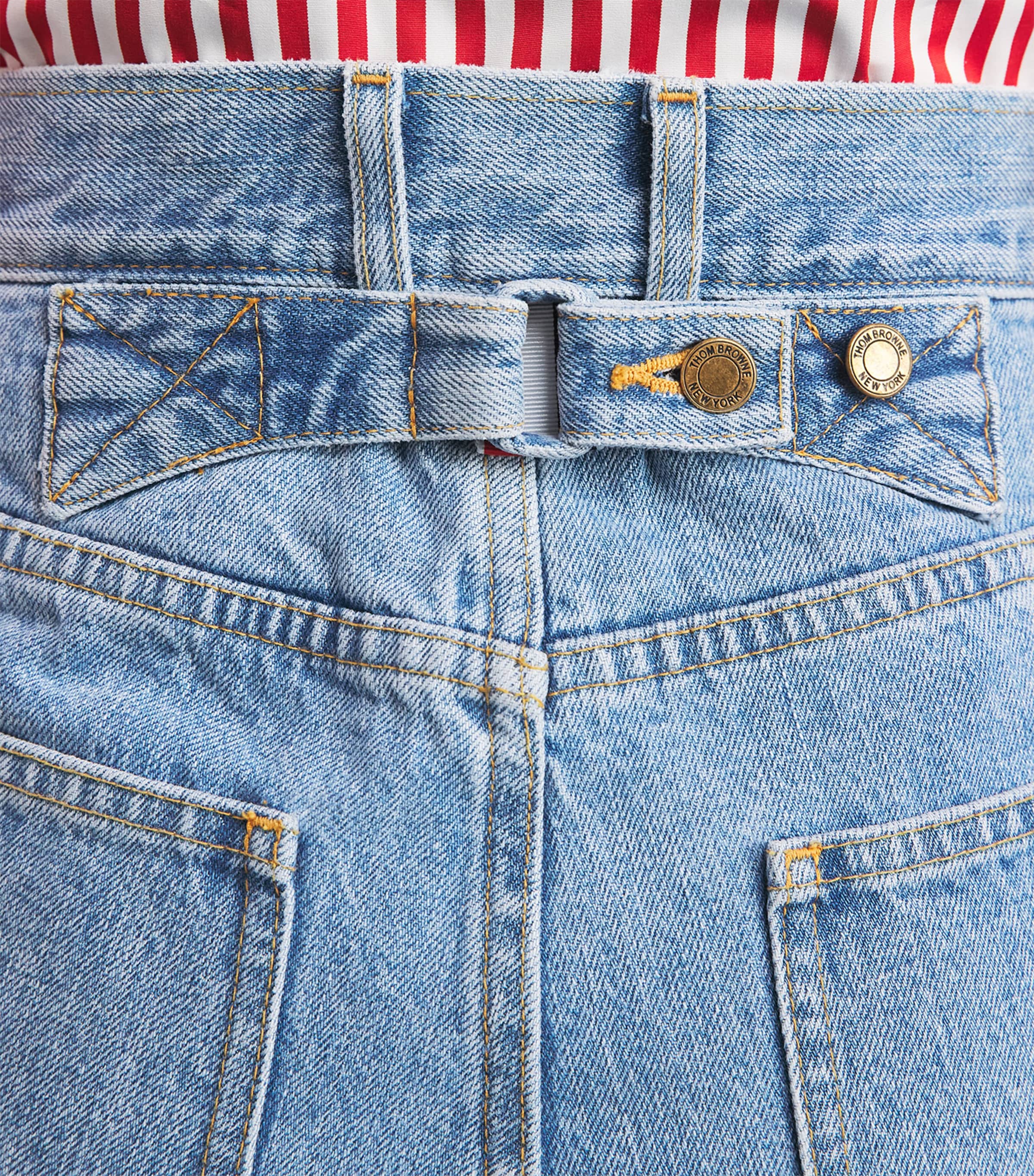 Thom Browne Womens Straight Jeans Light Blue Image 3