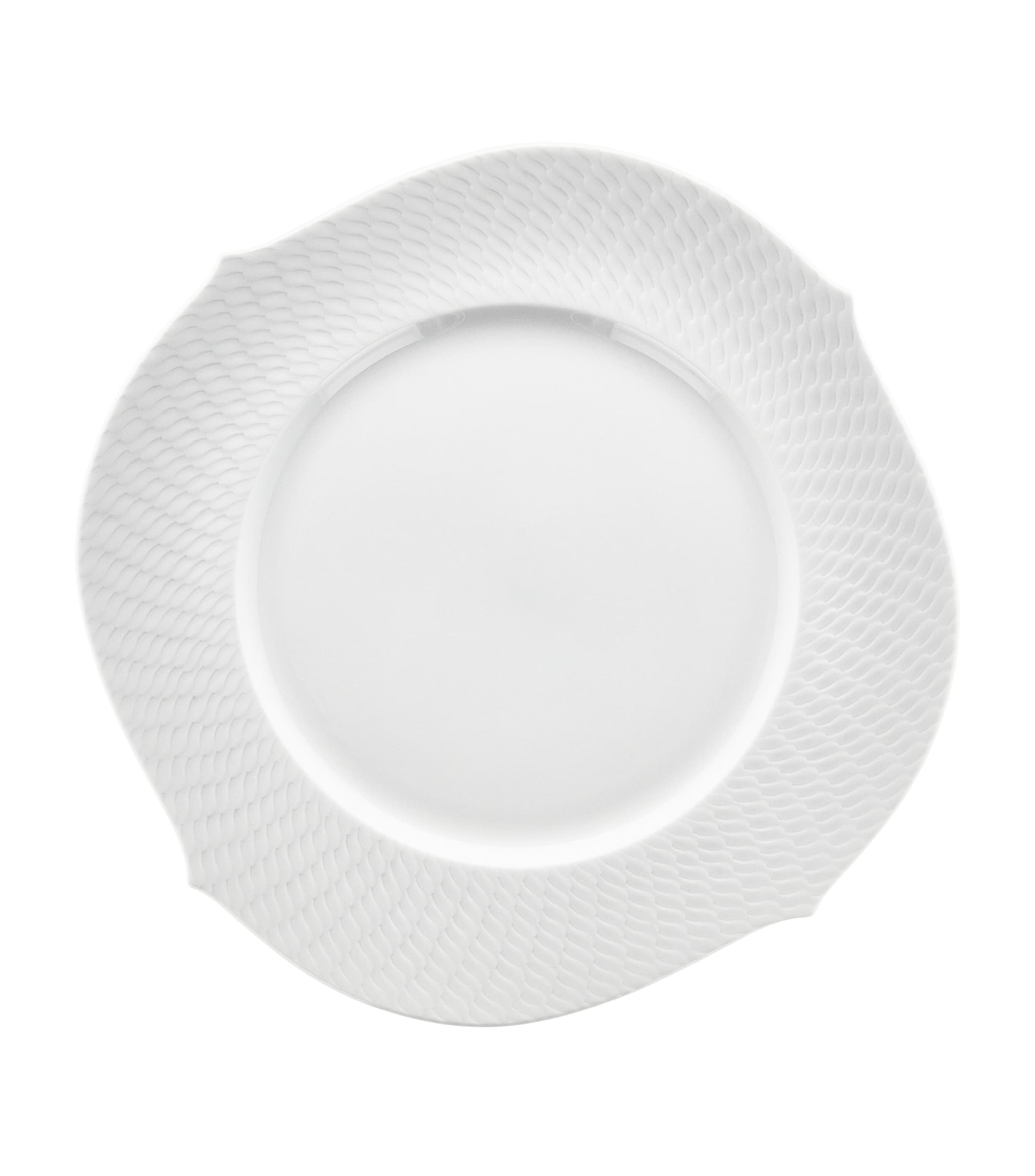 Meissen Porcelain Waves Relief Charger Plate In White