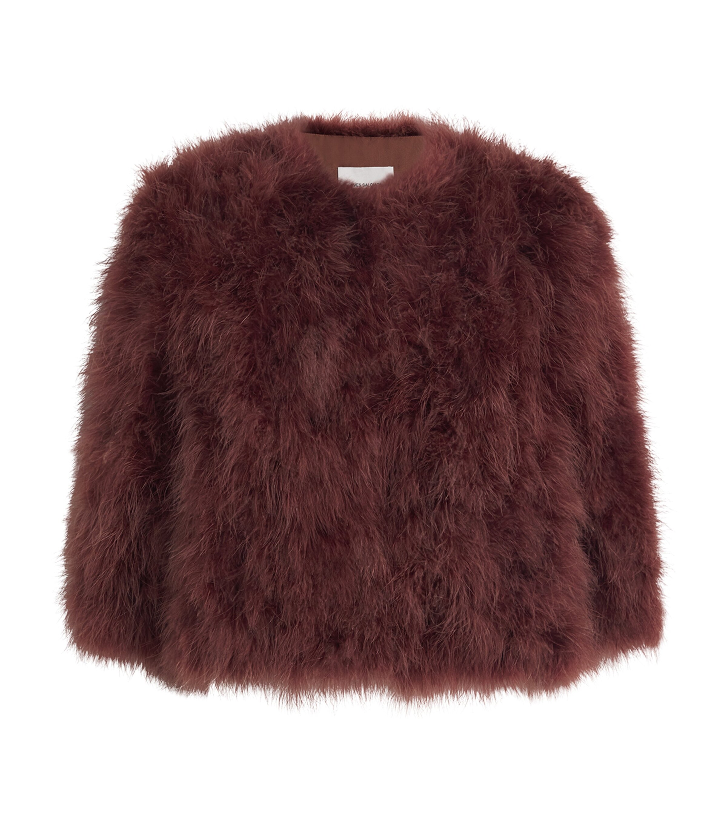 Yves Salomon Womens Feather Cropped Jacket Image 1