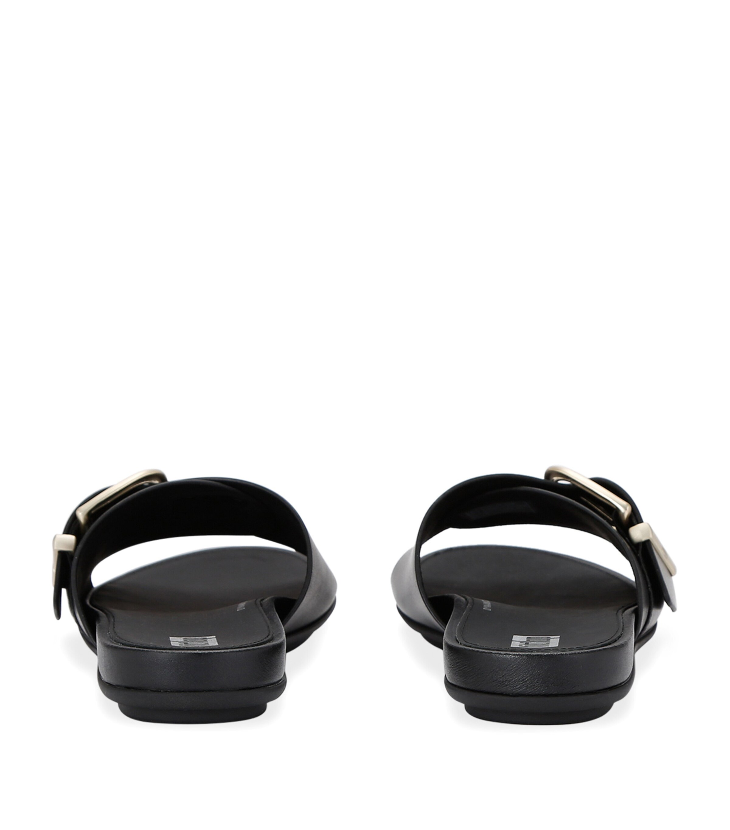 Leather Gracie Slides BLACK Image 2