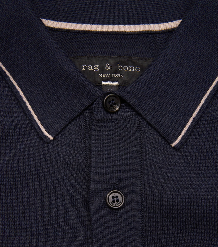 Rag & Bone Mens Silk-Cotton Short-Sleeve Conrad Shirt Sal Navy Image 6
