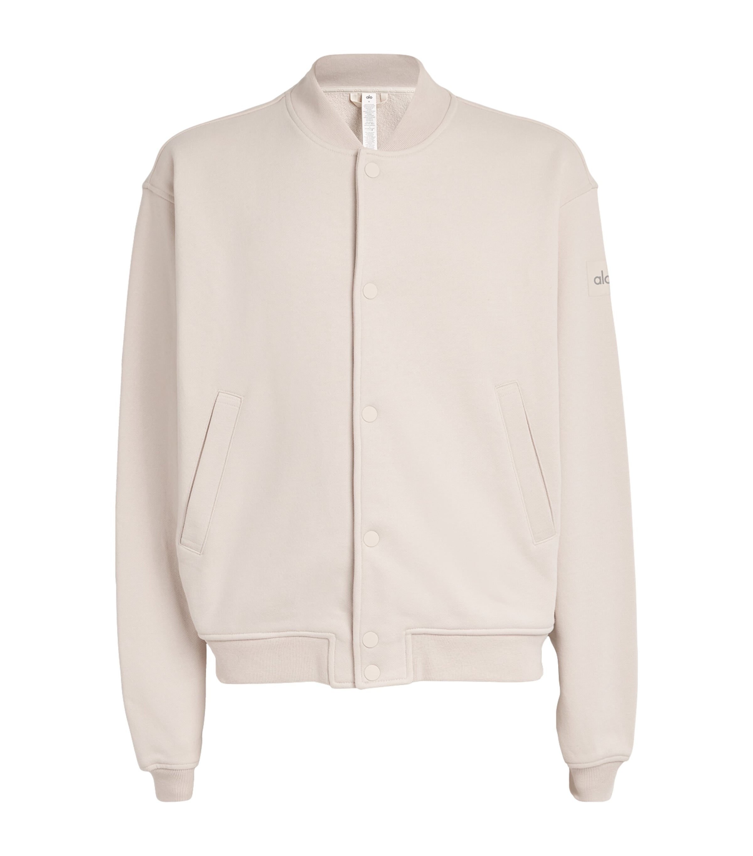 Shop Alo Yoga Renown Varsity Jacket In White