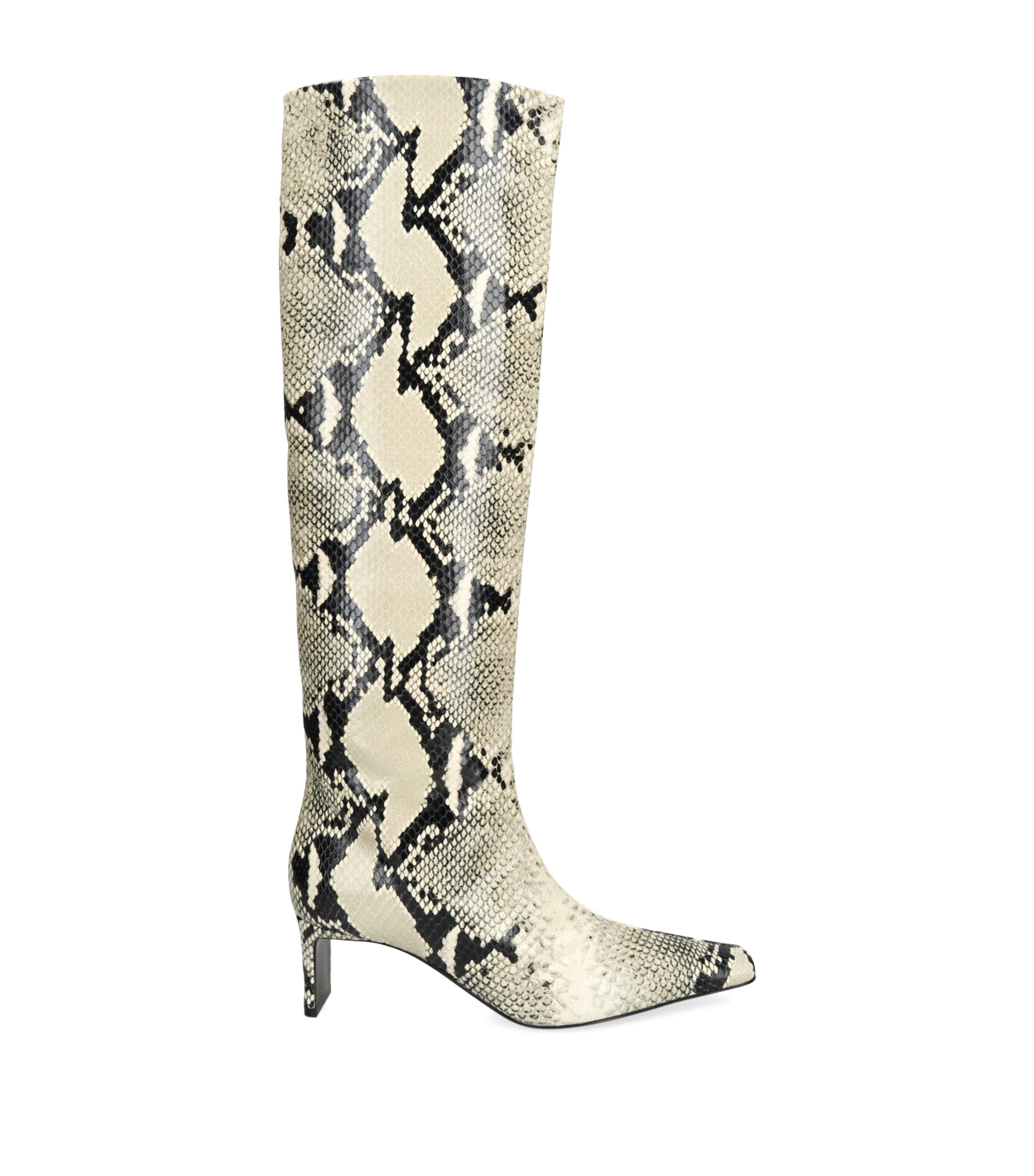 Khaite Ona Snake-print Leather Knee Boots