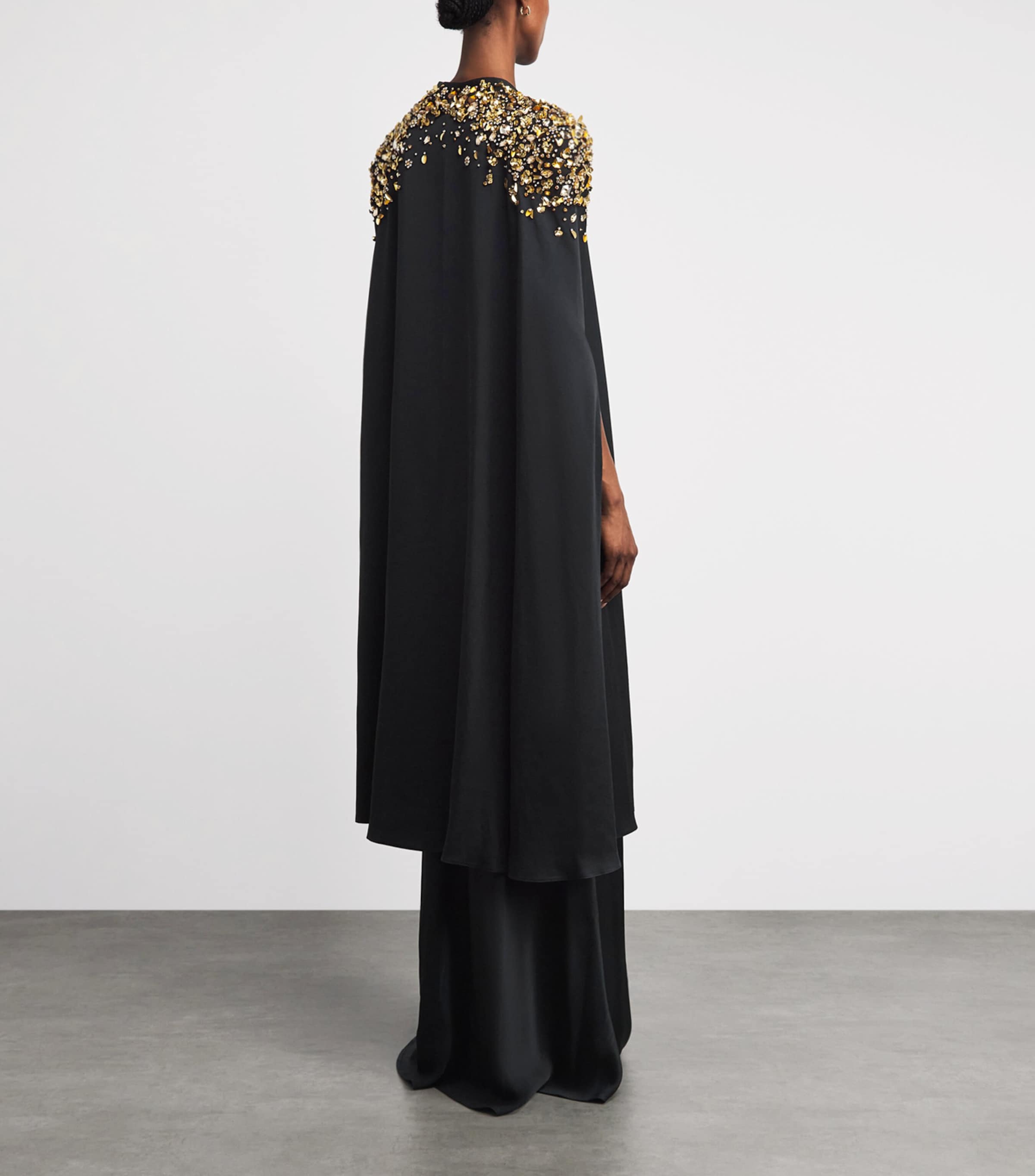 Jenny Packham Womens Embellished Alona Cape Liquorice Image 5
