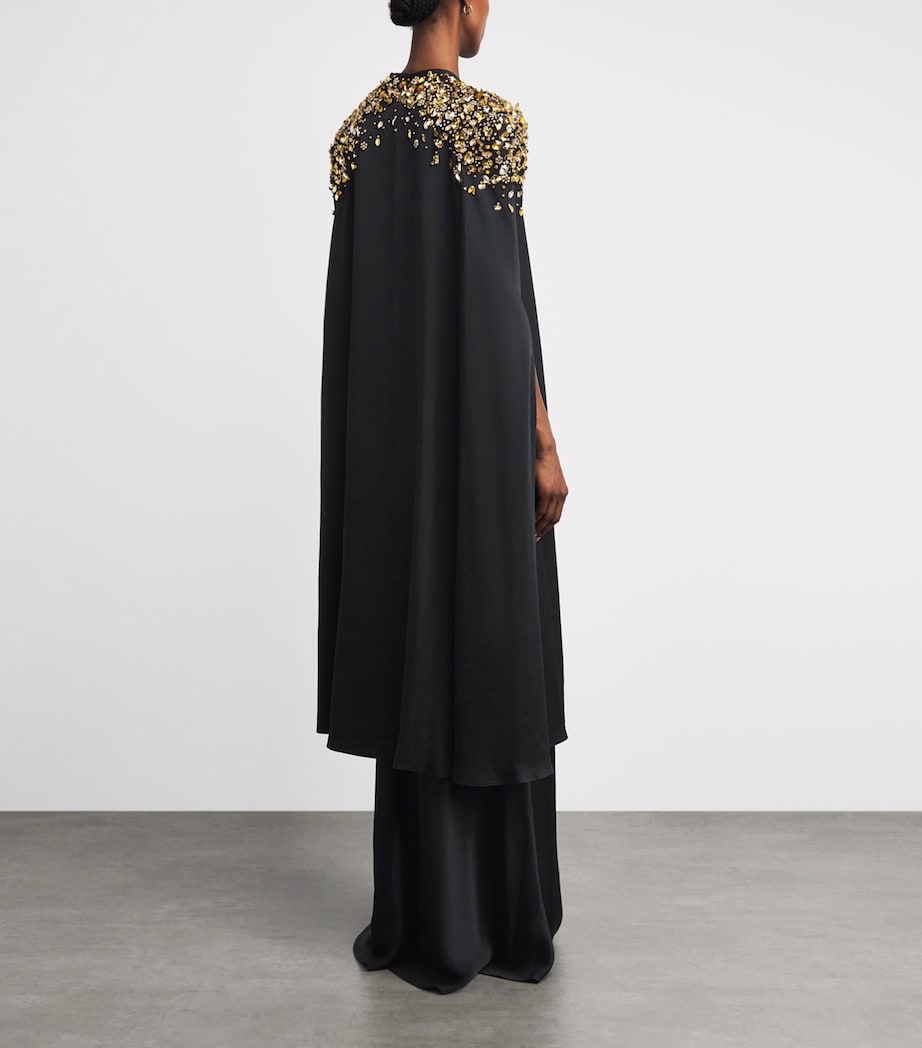 Jenny Packham Womens Embellished Alona Cape Liquorice Image 5