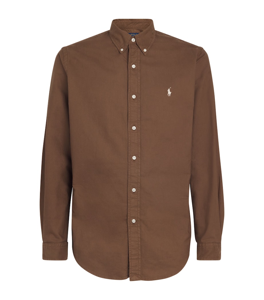Polo Ralph Lauren Mens Cotton Garment-Dyed Oxford Shirt Chestnut Image 1