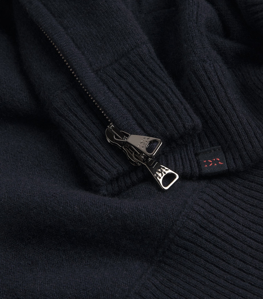 Derek Rose Mens Cashmere Finley Zip-Up Hoodie Nav/navy Image 5