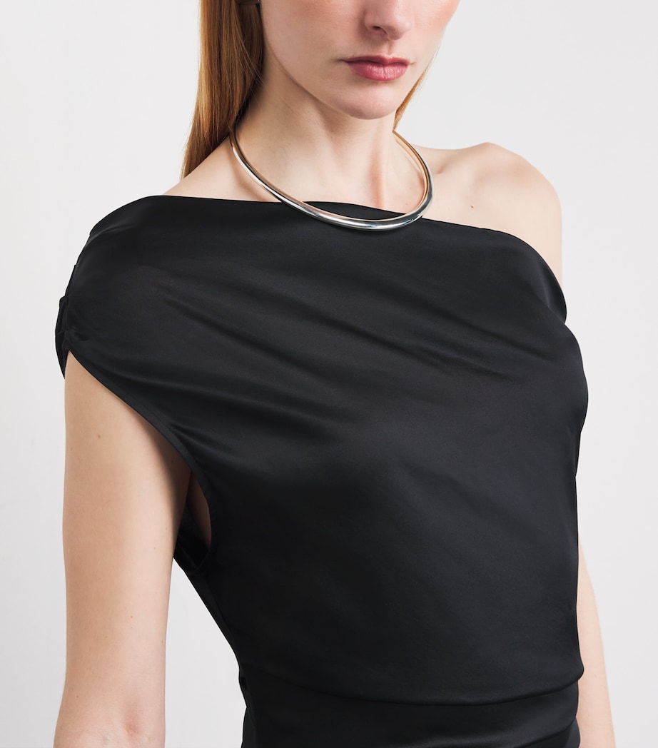 Silk-Blend Phare Maxi Dress BLACK Image 4