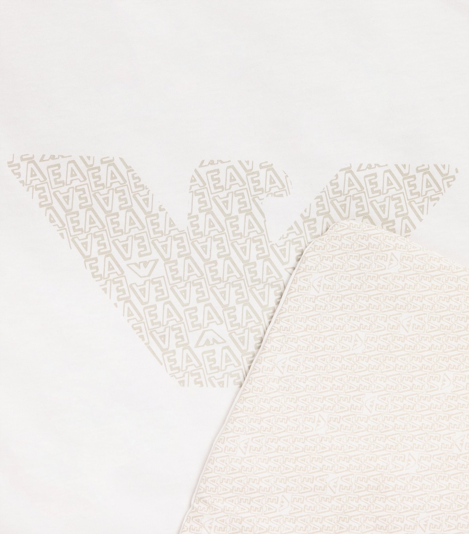 Emporio Armani Kids Cotton Logo Blanket (75cm x 65cm) Ea Beige Image 3