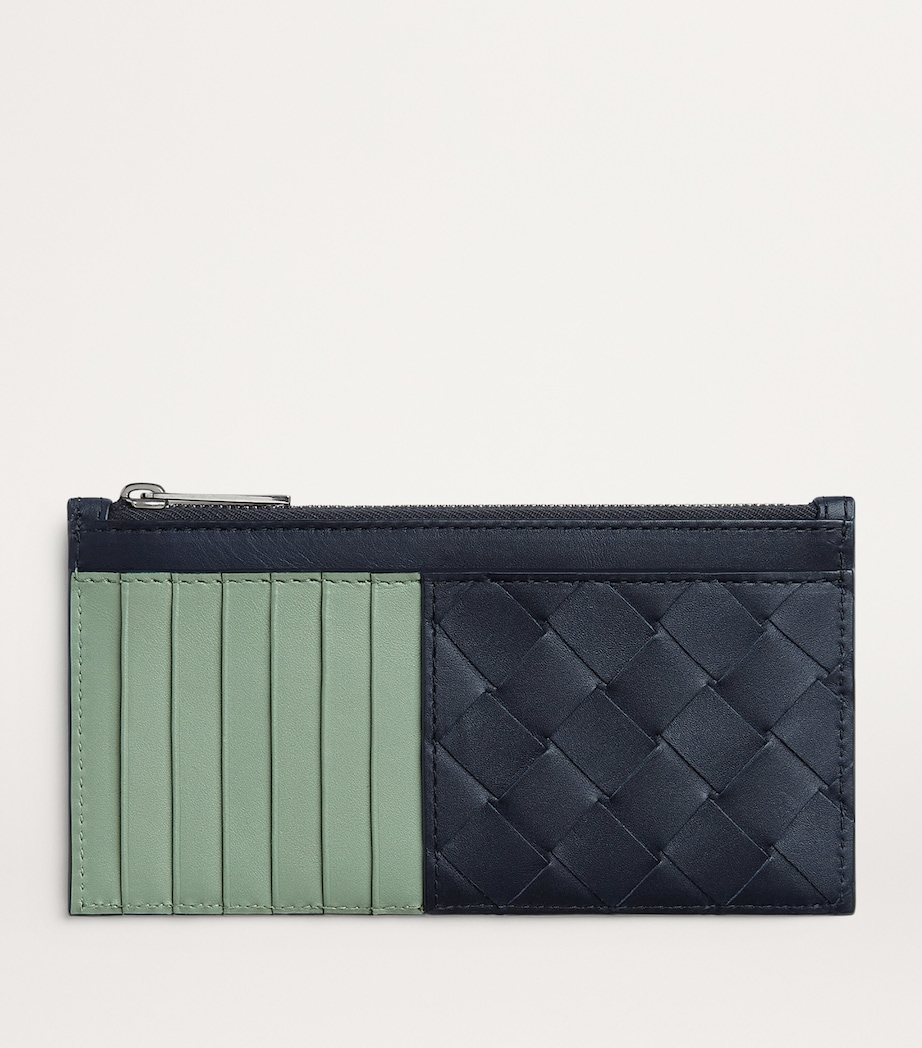 Bottega Veneta Leather Intrecciato Zipped Card Holder Image 2
