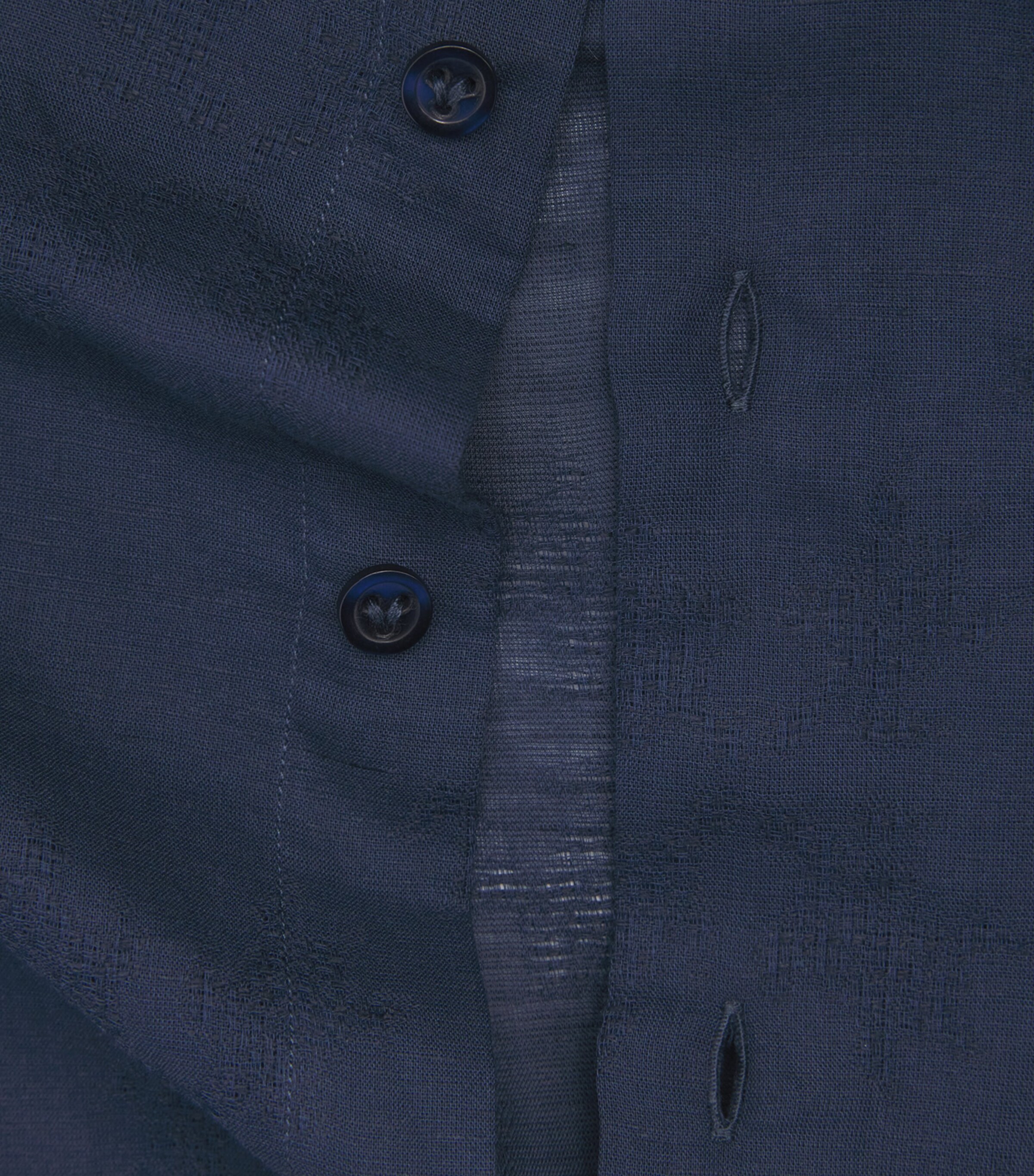Vilebrequin Mens Cotton-Linen Embroidered Caroubis Shirt Blue Marine Image 6