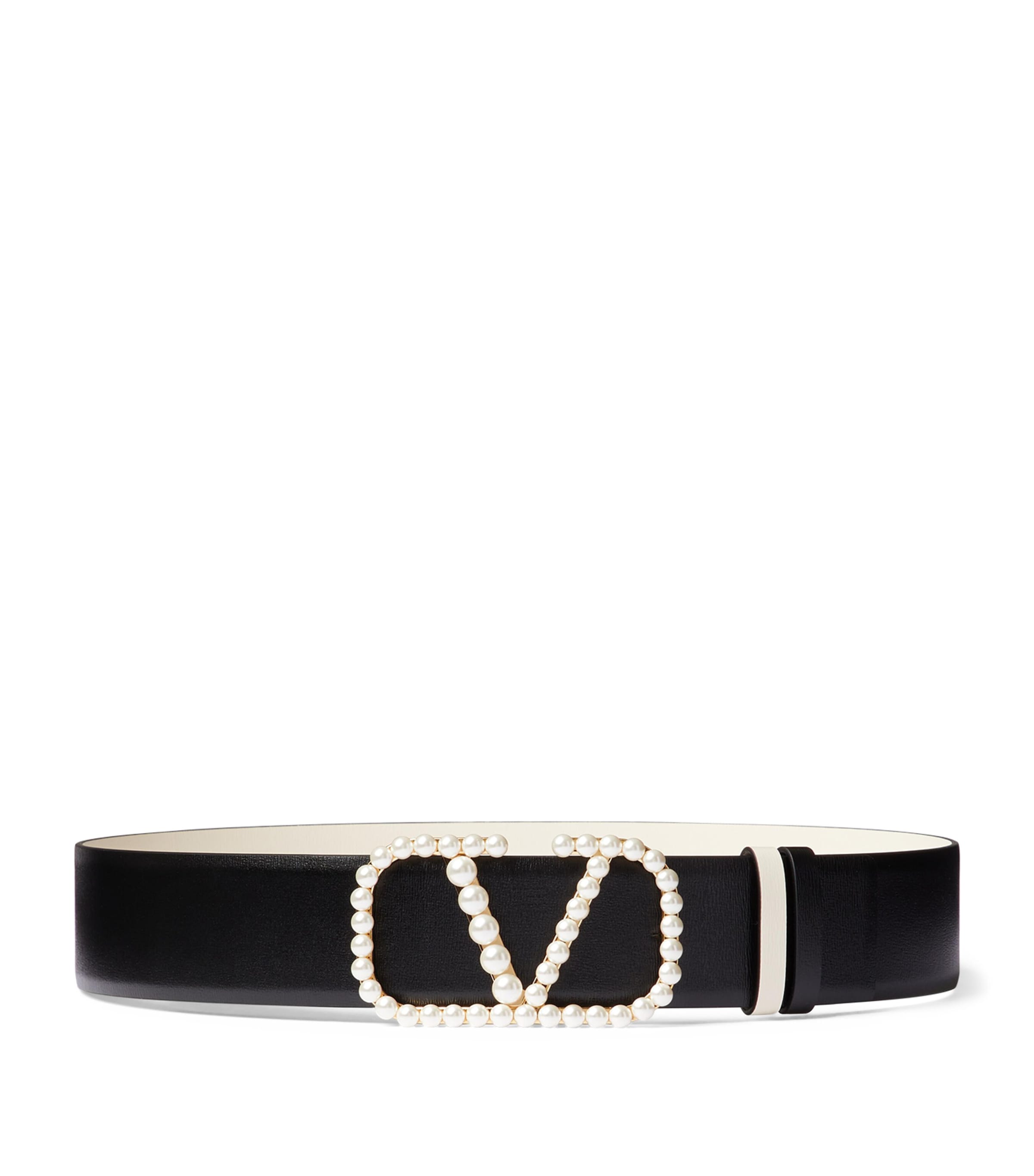 Valentino Garavani Leather Reversible Vlogo Signature Belt In Black