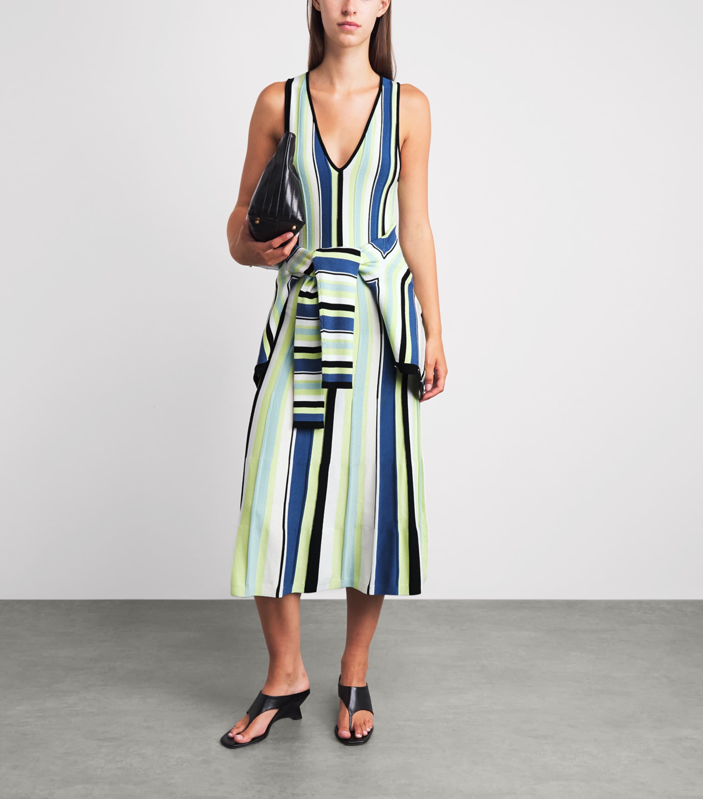 Toccin Womens Knitted Fifi Midi Dress Ocean/keylime Multi Image 2