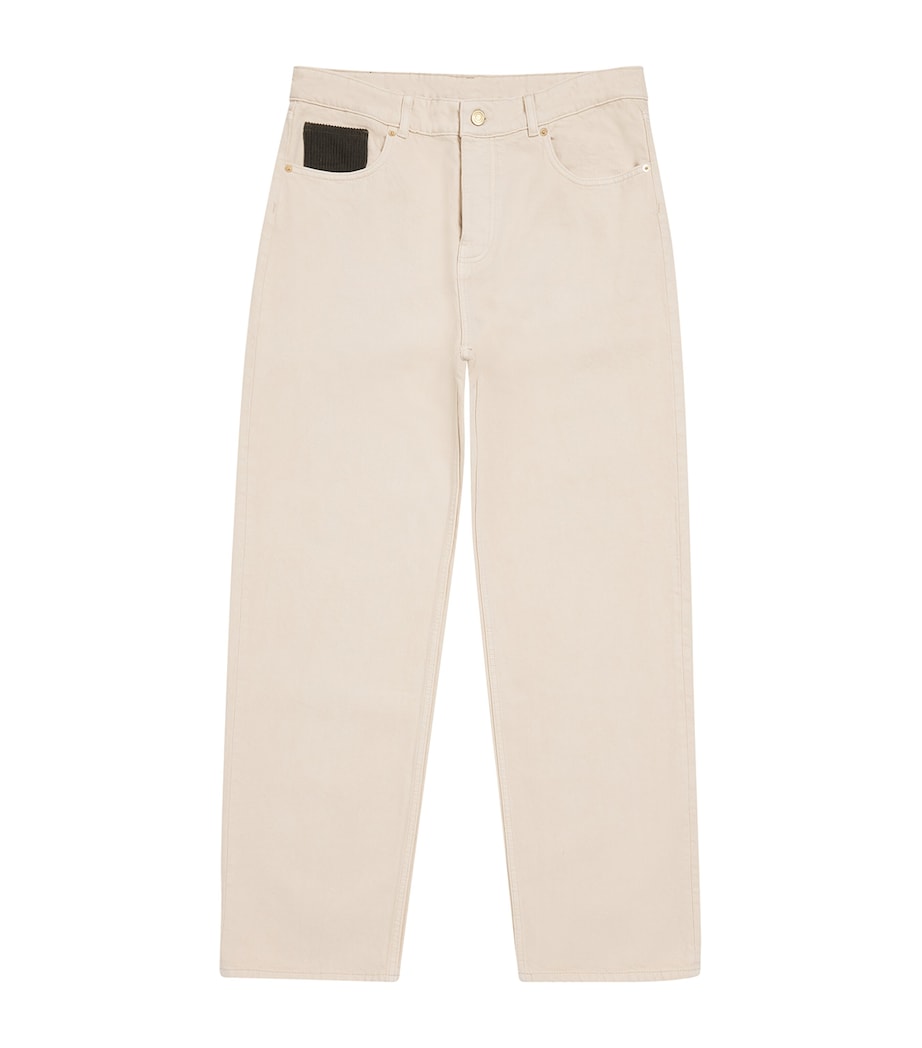 Drôle De Monsieur Mens Corduroy-Pocket Straight Jeans Sand Image 1