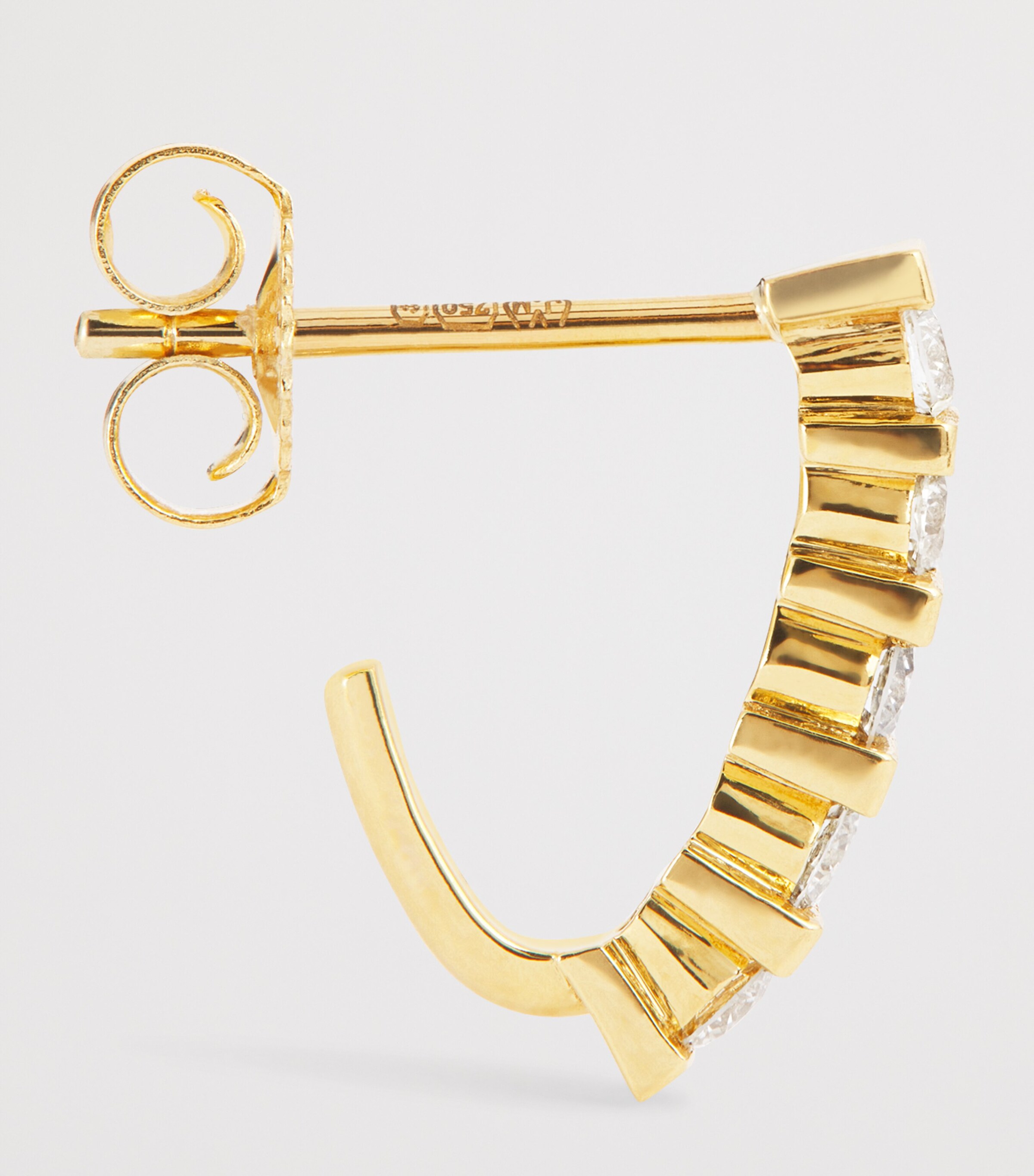 Yellow Gold and Diamond Edith Bar Stud Earrings YELLOW GOLD Image 4