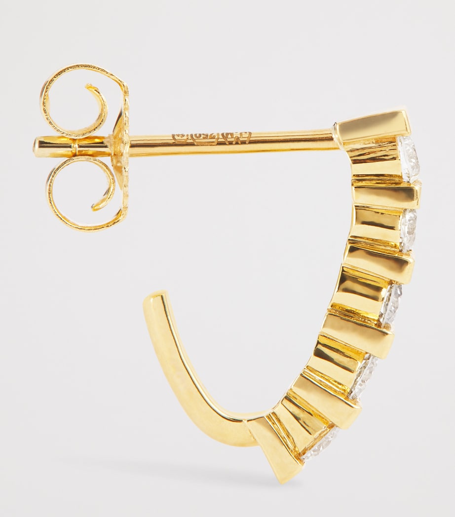 Yellow Gold and Diamond Edith Bar Stud Earrings YELLOW GOLD Image 4