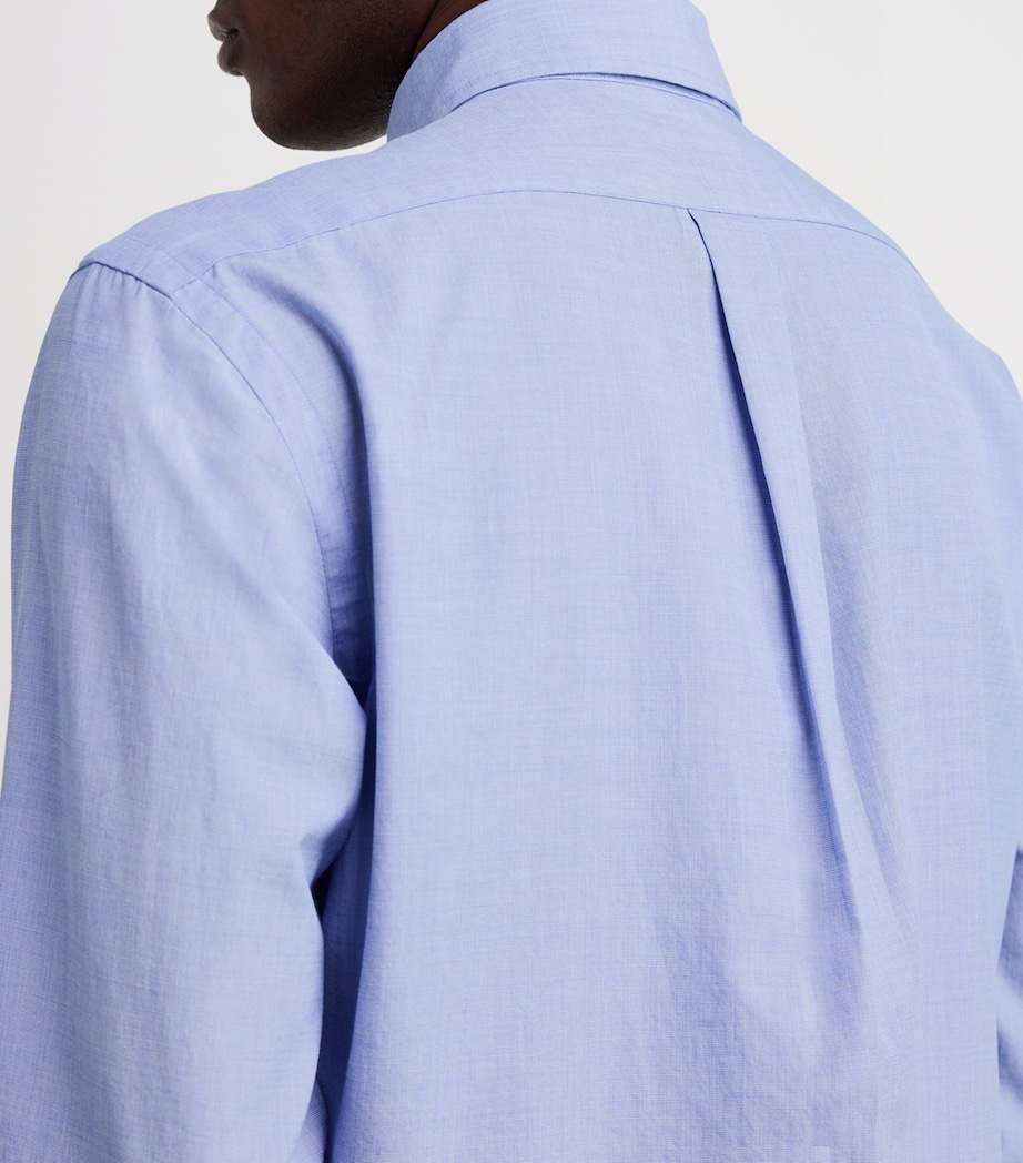 Cotton End-on-End Shirt BLUE Image 6