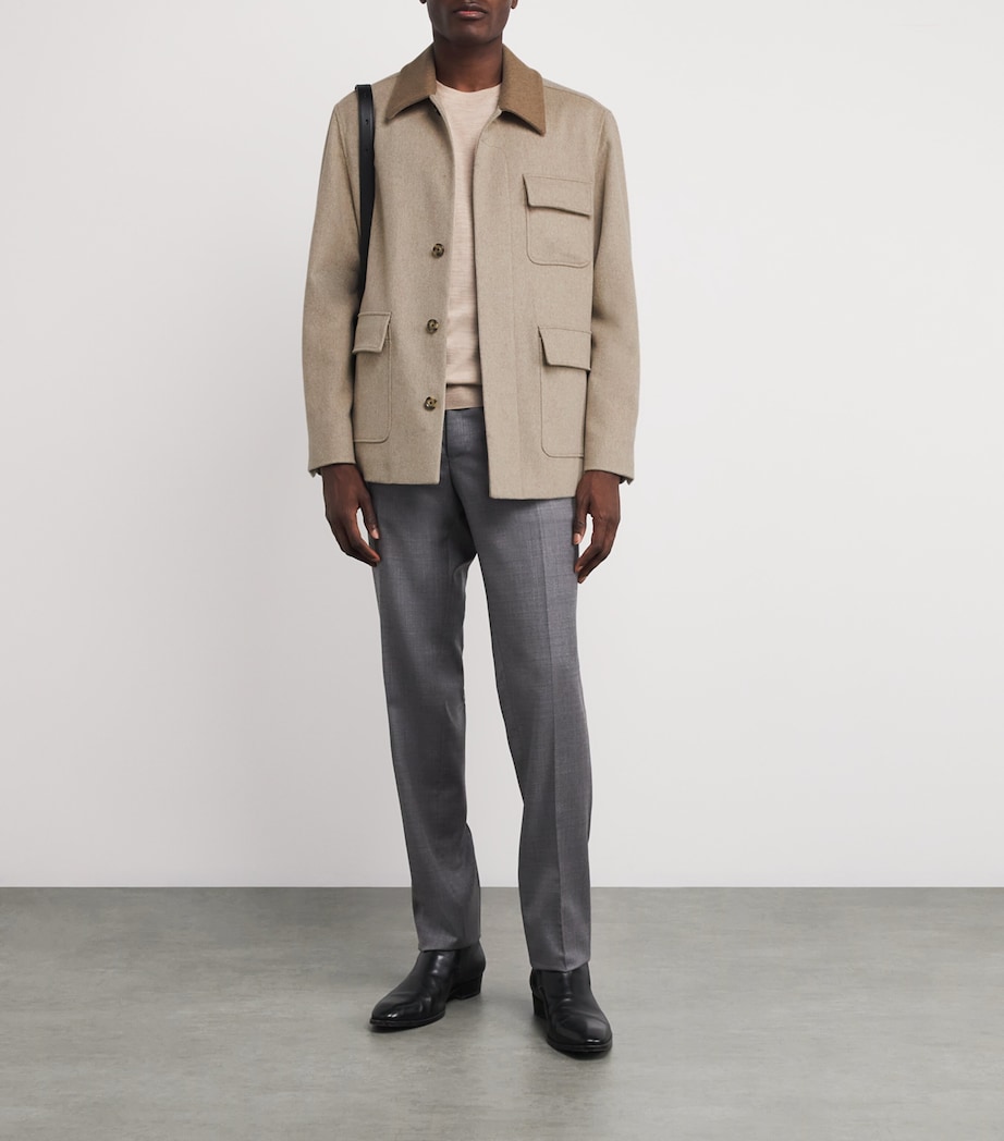 Virgin Wool Field Jacket 200 BROWN Image 2