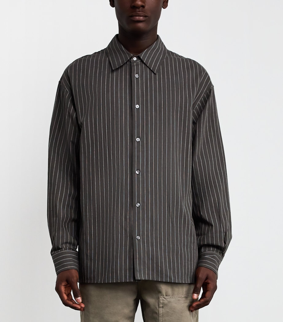 Stripe Oversized Shirt A4039-1850-BKTR Image 3