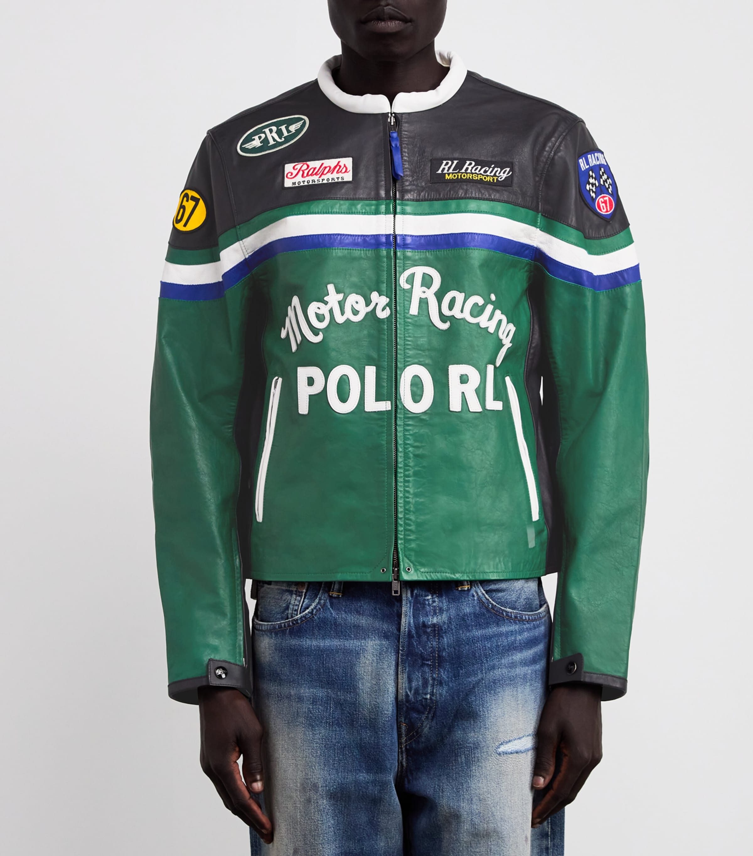 POLO RALPH LAUREN ☆ green レザー カフェレーサー ジャケット s7-AI710970585001_lifestyle?