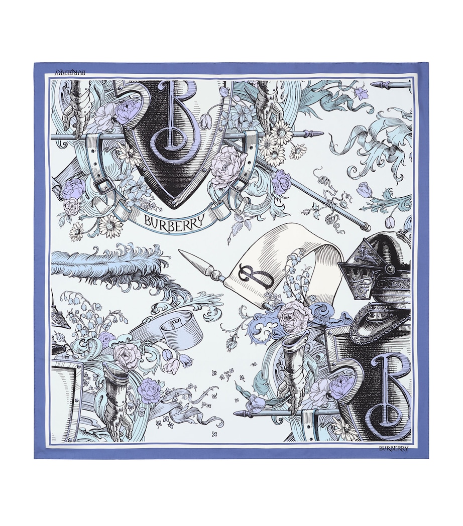 Burberry Silk Etched Knight Scarf Cornflower Blue Image 1