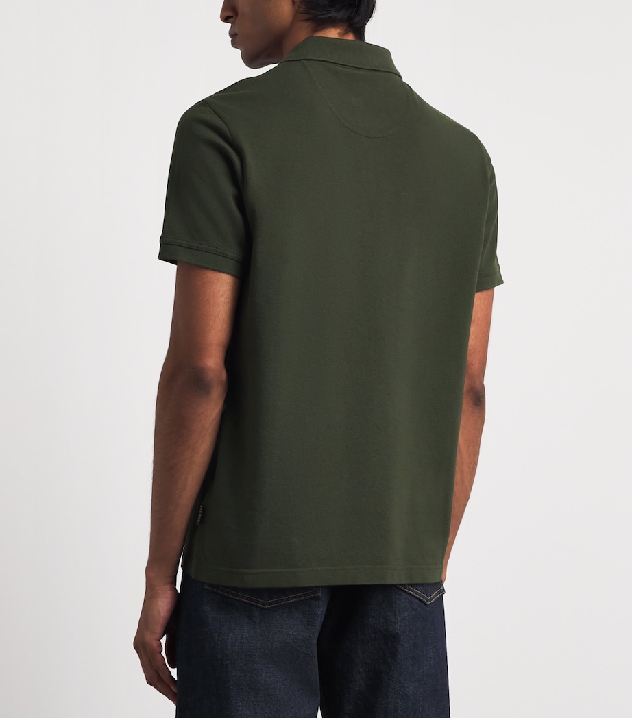 Barbour Mens Cotton Stately Polo Shirt Sage Image 5
