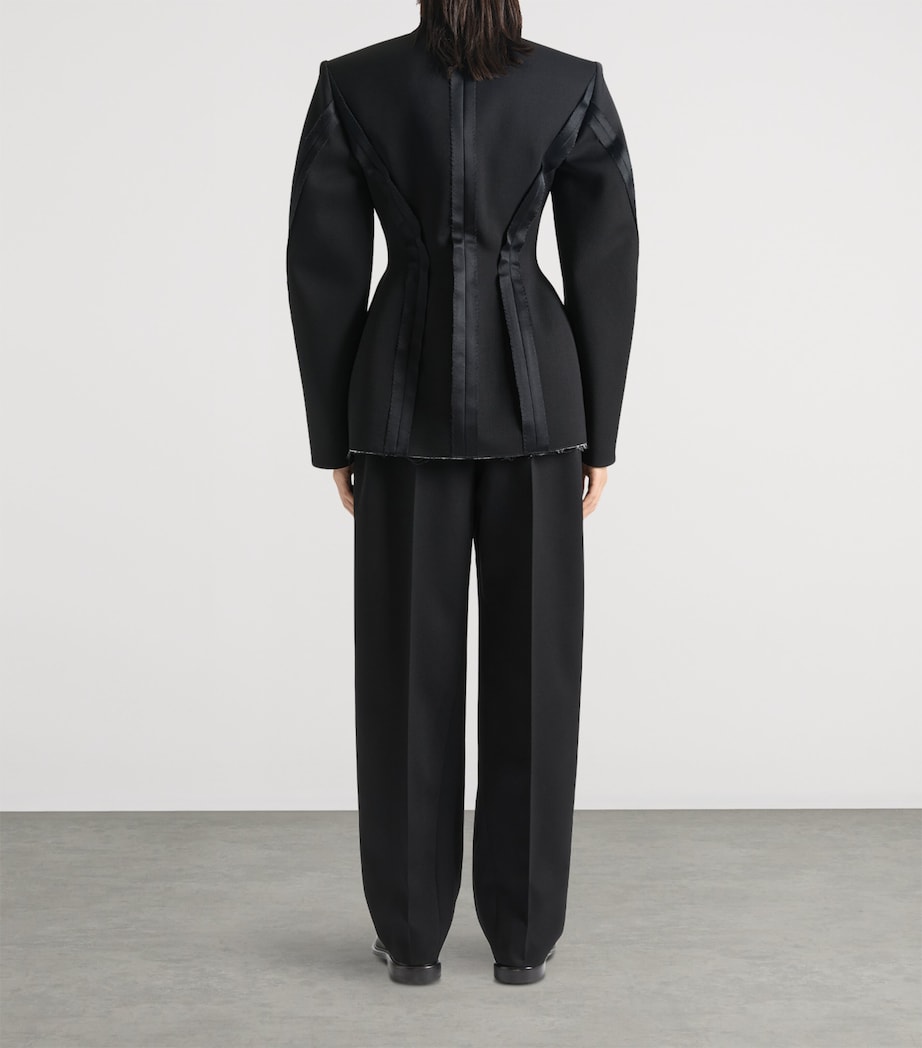 Wool Cocoon Trousers BLACK Image 3