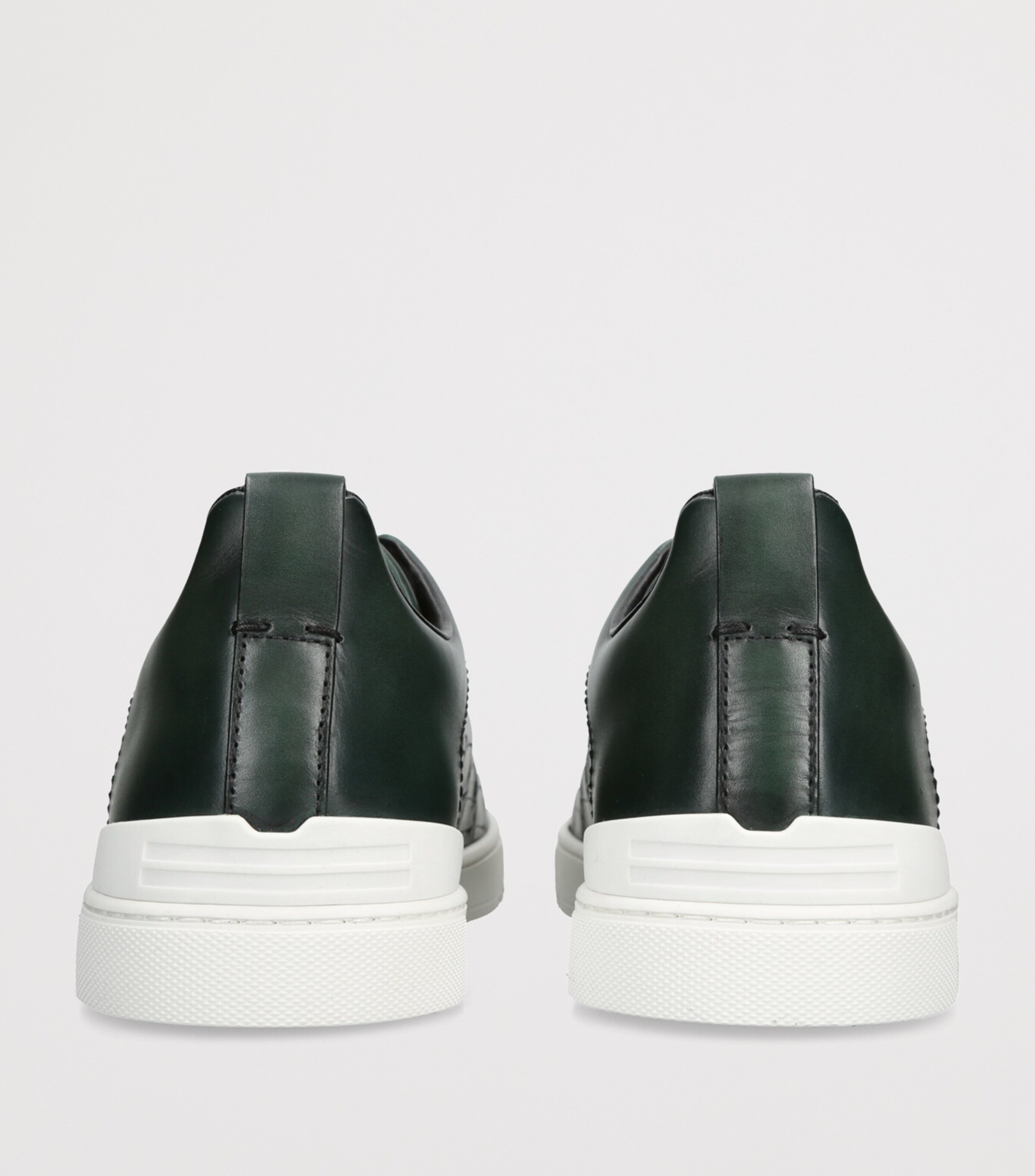 Zegna Crocodile Leather Triple Stitch Sneakers Dark Green Image 2