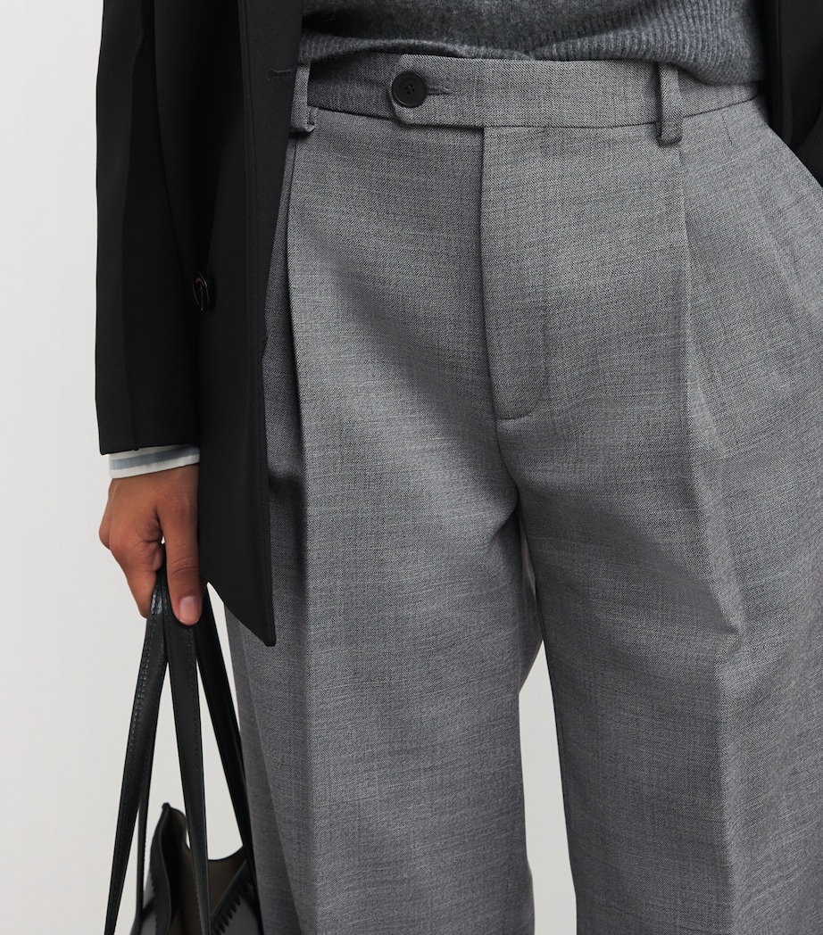 Wool-Blend Straight Trousers GREY Image 6