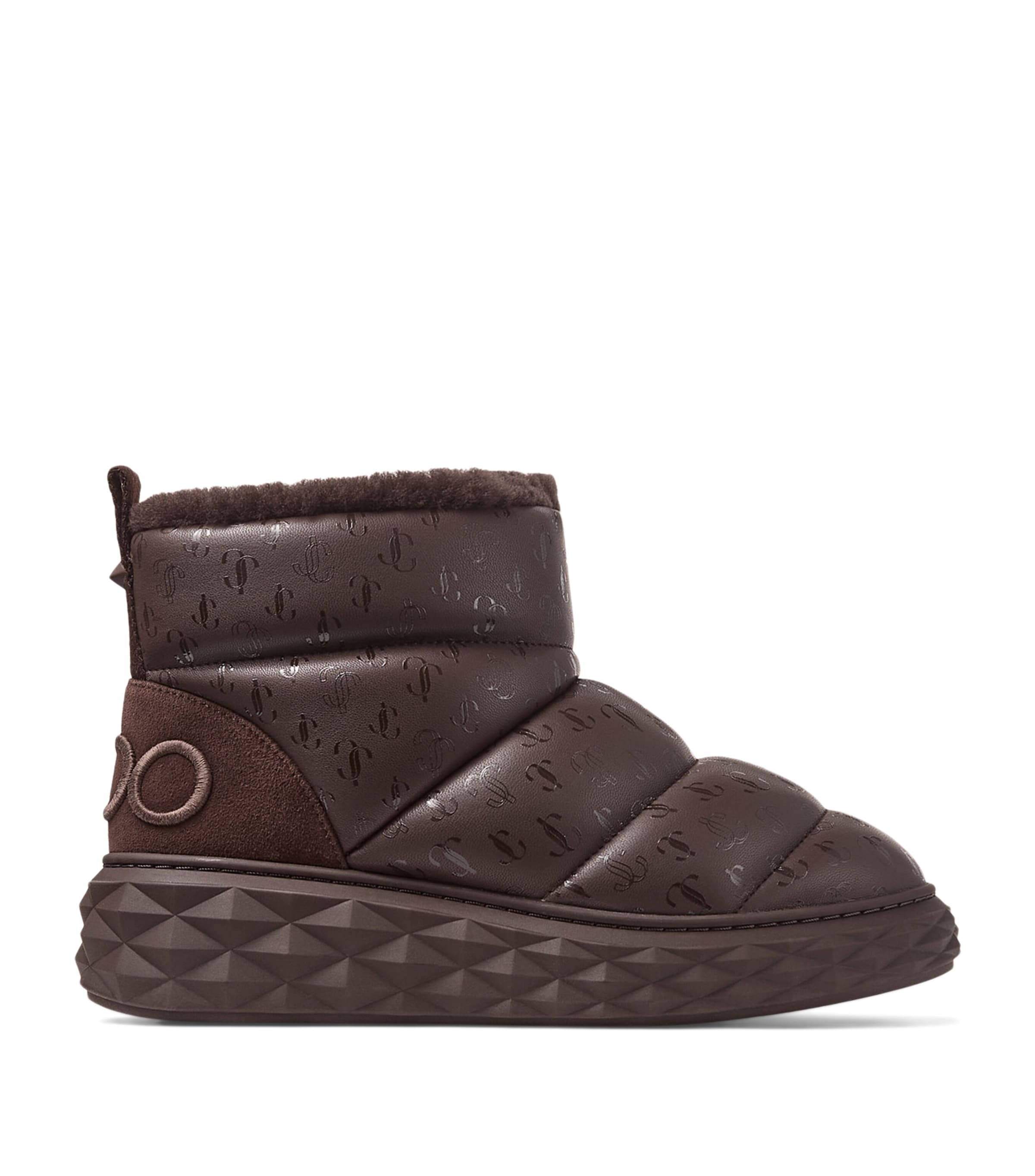 Jimmy Choo Xan Calfskin-shearling Snow Boots In Brown